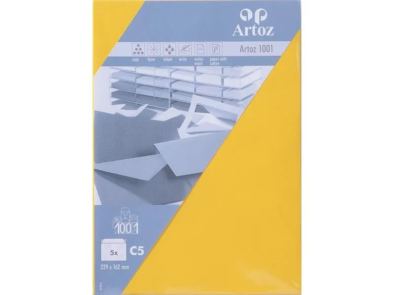 Artoz Couvert 1001, C5, 5 Stück, Sonnengelb Artoz Couvert 1001, C5, 5 Stück, Sonnengelb