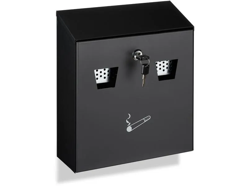 relaxdays Wandascher für aussen Schwarz/Silber relaxdays Wandascher für aussen Schwarz/Silber