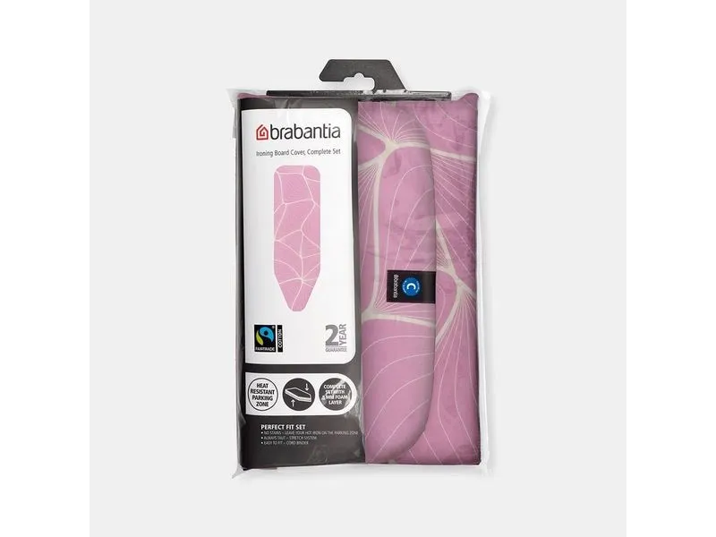 Brabantia Bügelbrettbezug C mit 8 mm Schaumstoff 124 x 45 cm, Pink
