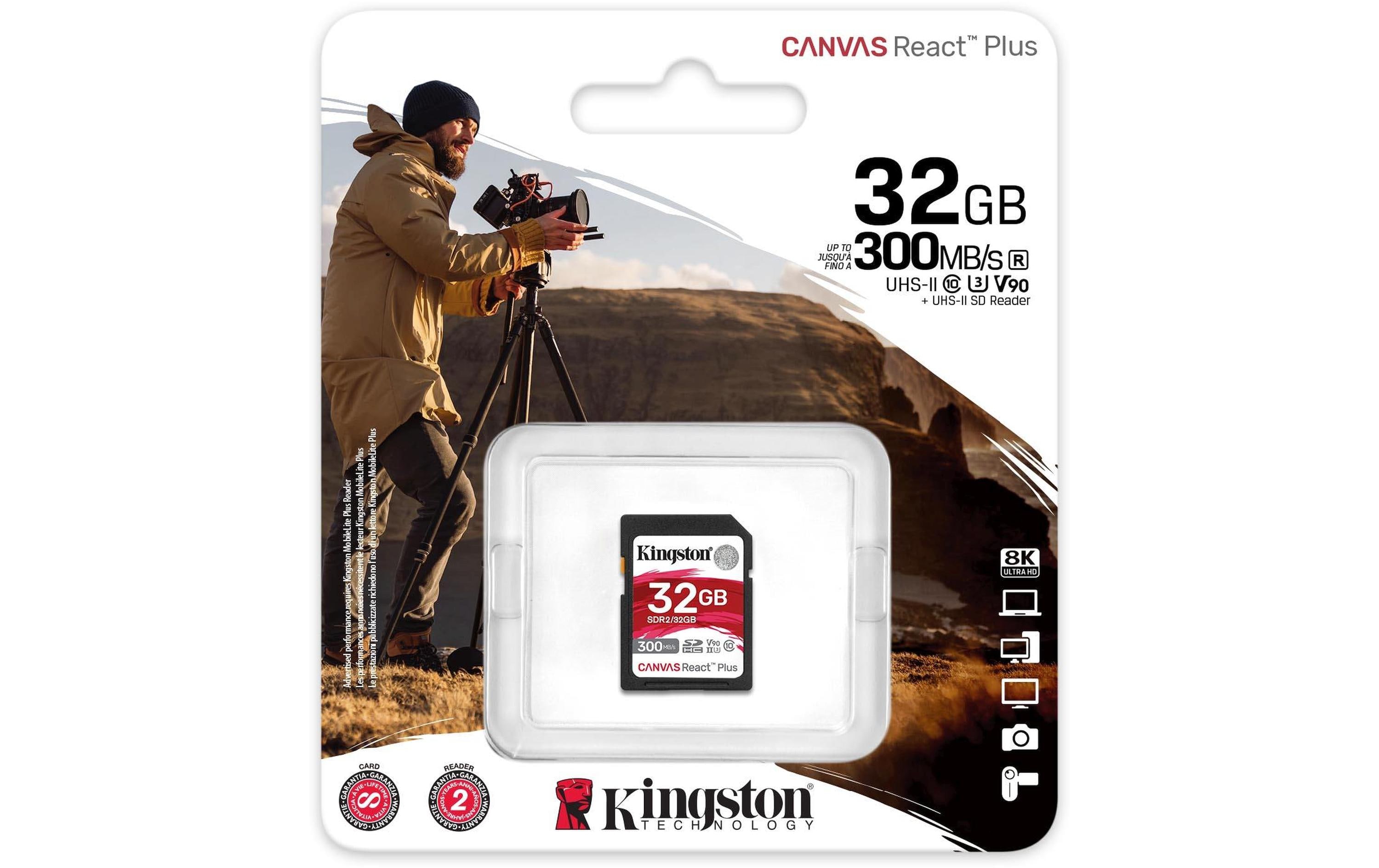 Kingston SDHC-Karte Canvas React Plus 32 GB