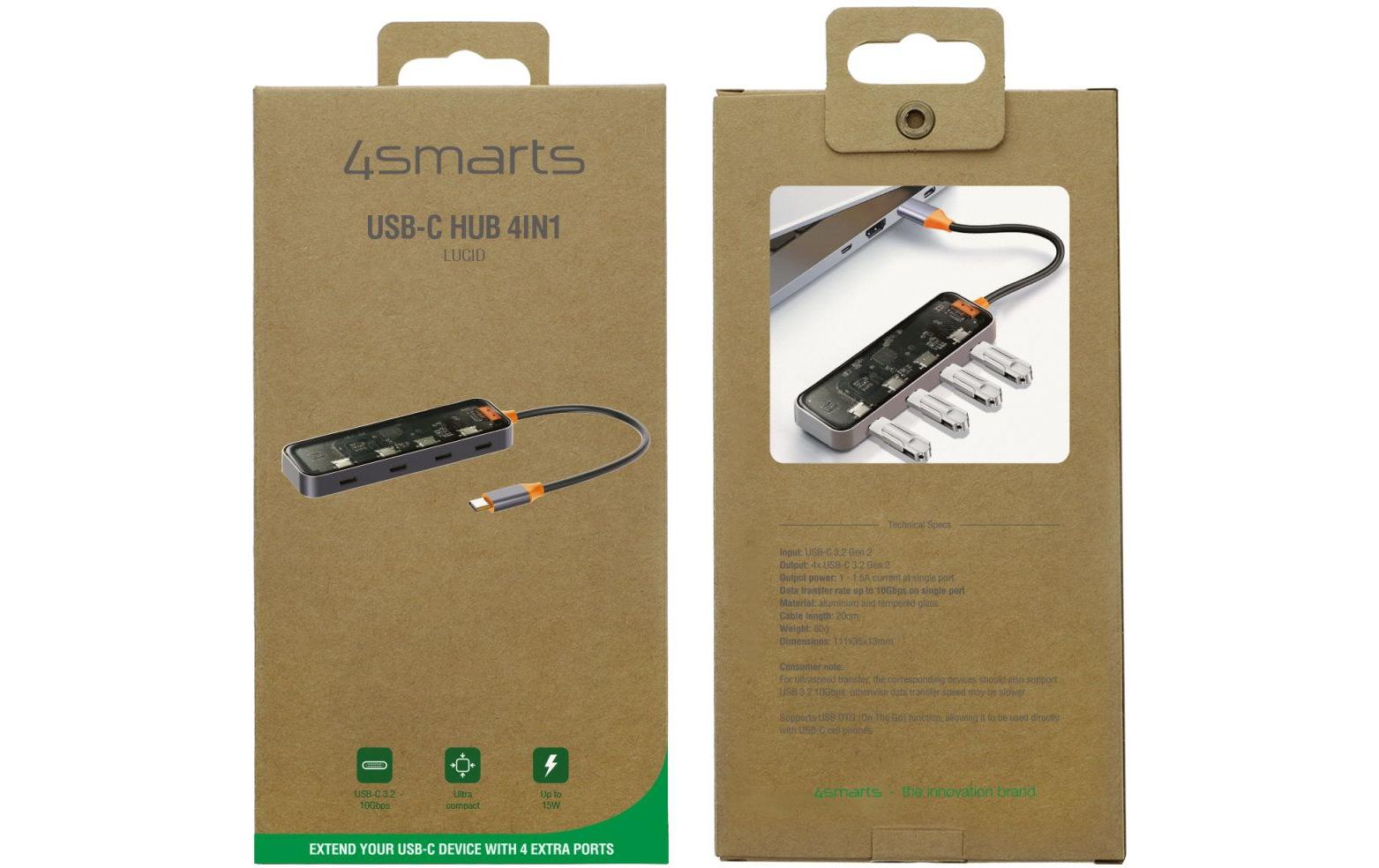 4smarts USB-Hub 4 in 1 Lucid Hub