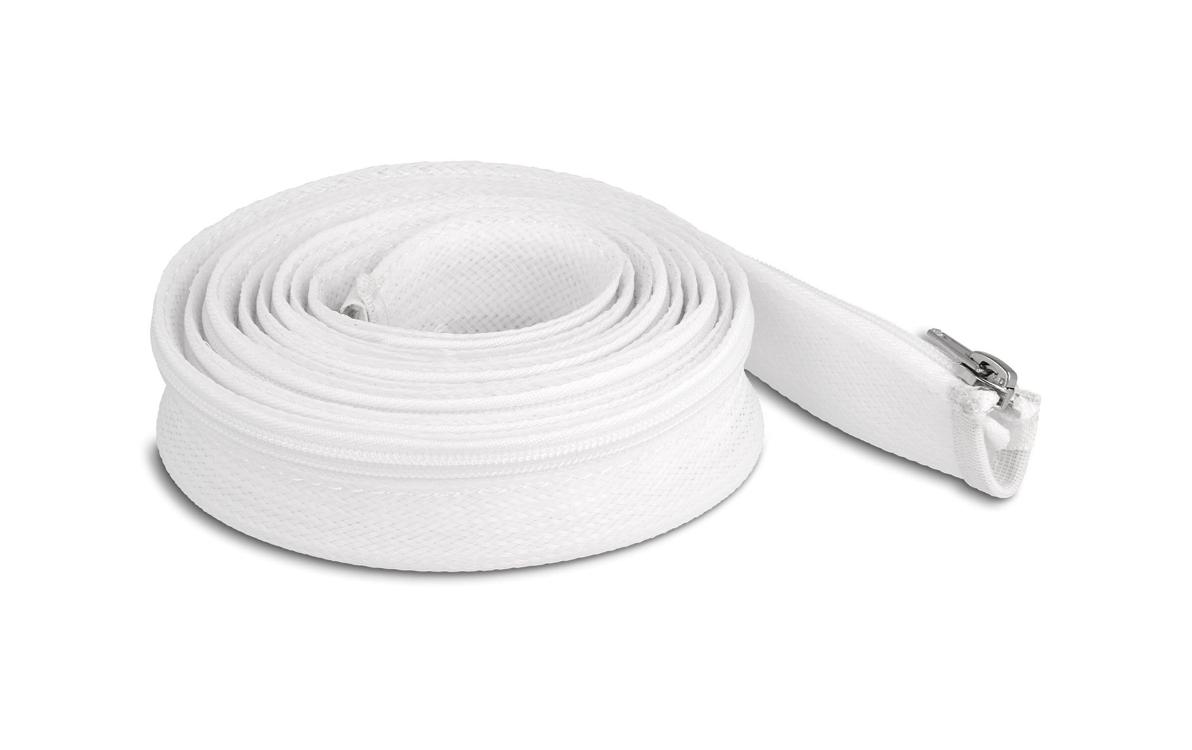 Delock Geflechtschlauch mit Reissverschluss 3 m x 30 mm Weiss Delock Geflechtschlauch mit Reissverschluss 3 m x 30 mm Weiss