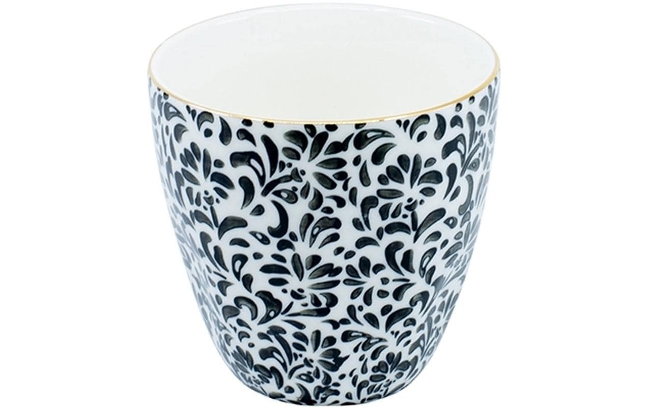 Kadastar Kaffeebecher Metropolitan Floral 250 ml , Schwarz/Weiss