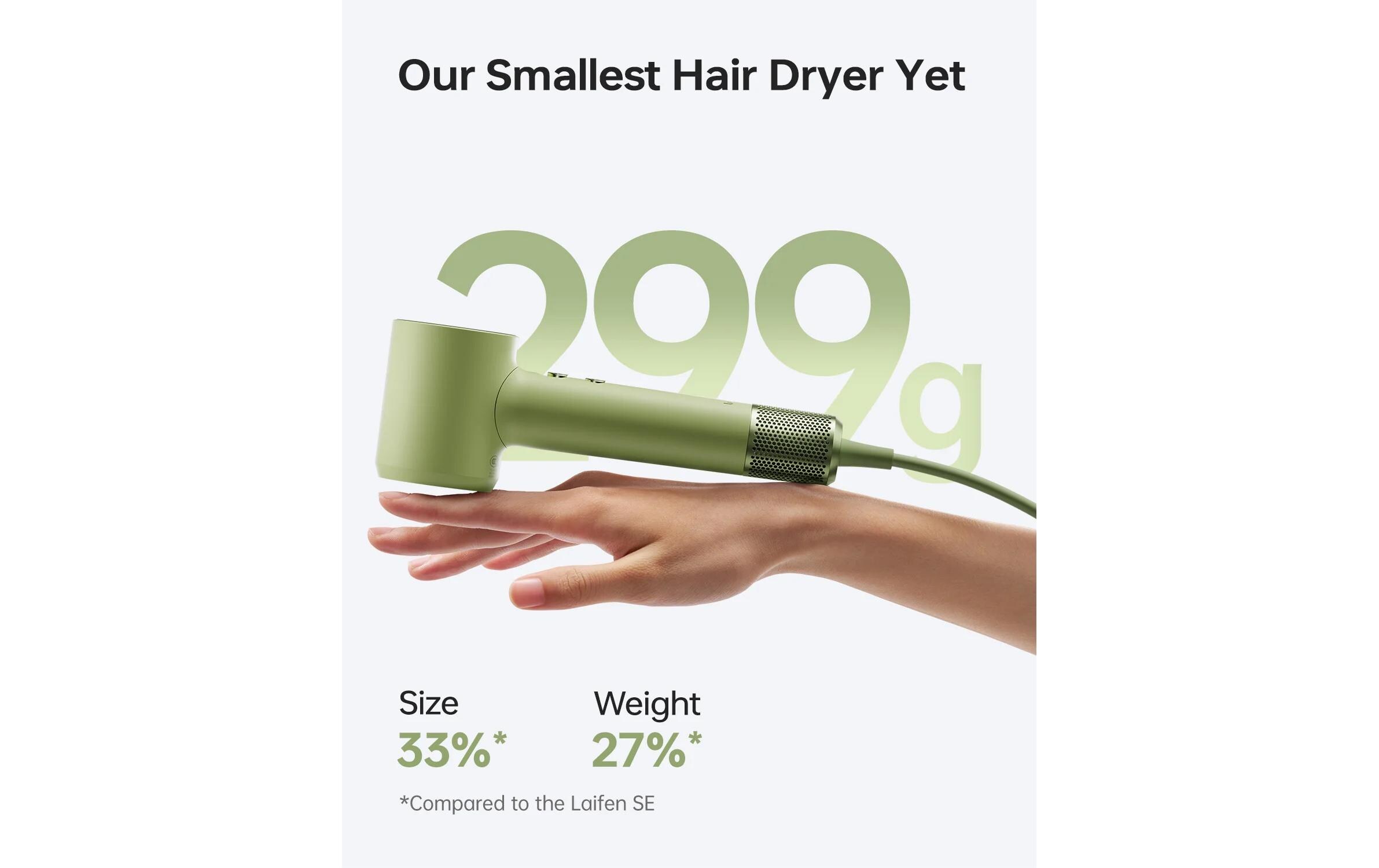 Laifen Haartrockner Mini GRN (1 Aufsatz + 1 Beutel) Green