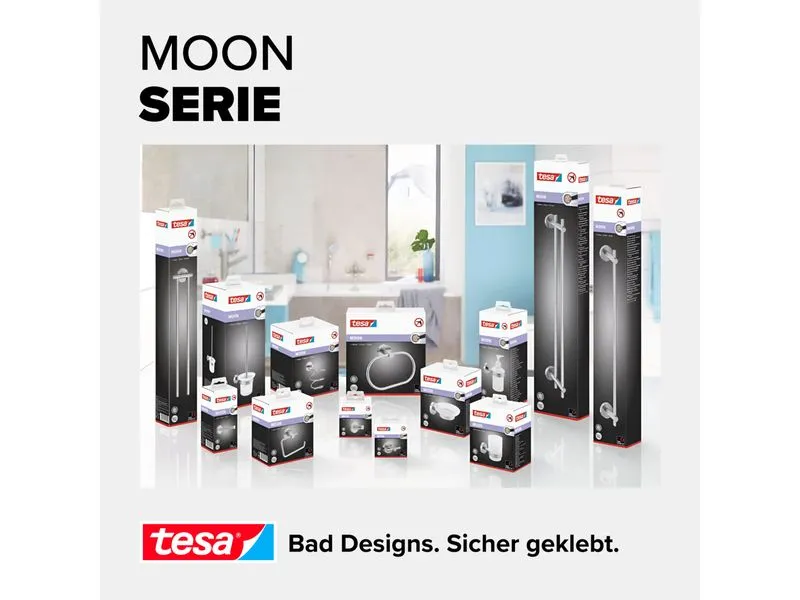 tesa Moon Zahnputzbecher Weiss/Silber