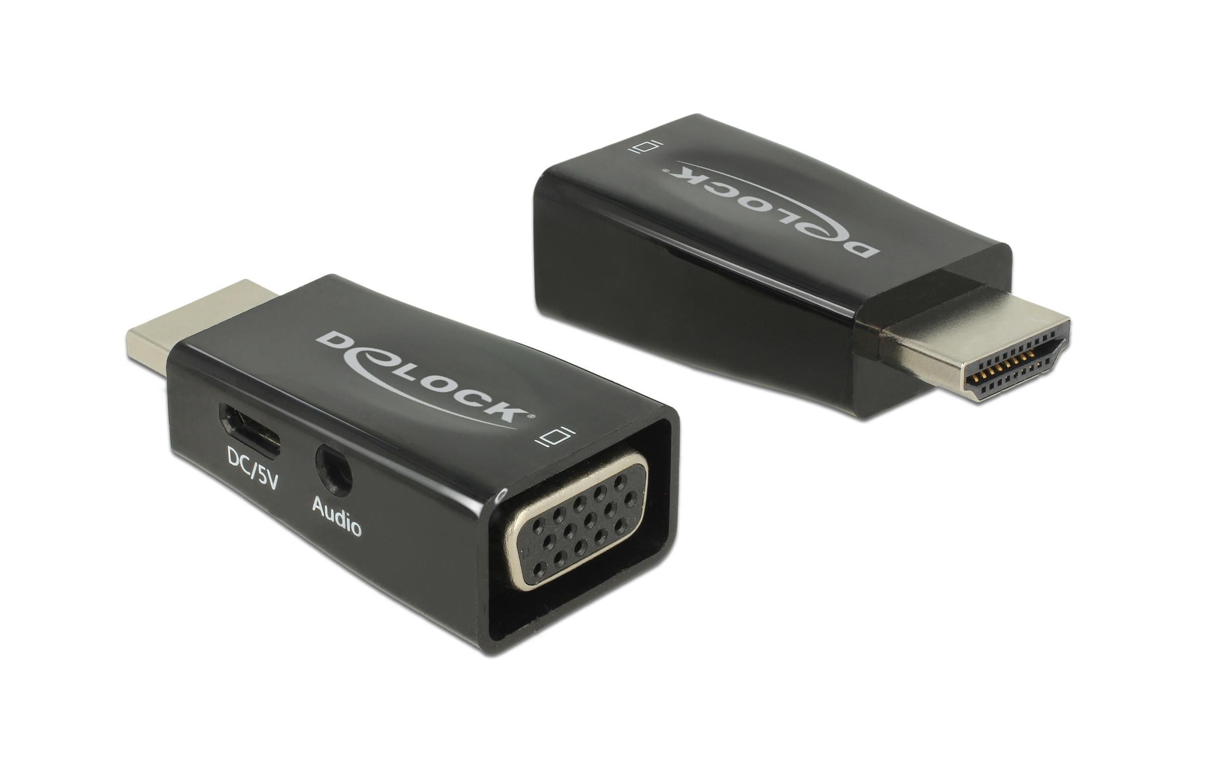 Delock Konverter HDMI zu VGA inkl. Audio USB Strom optional