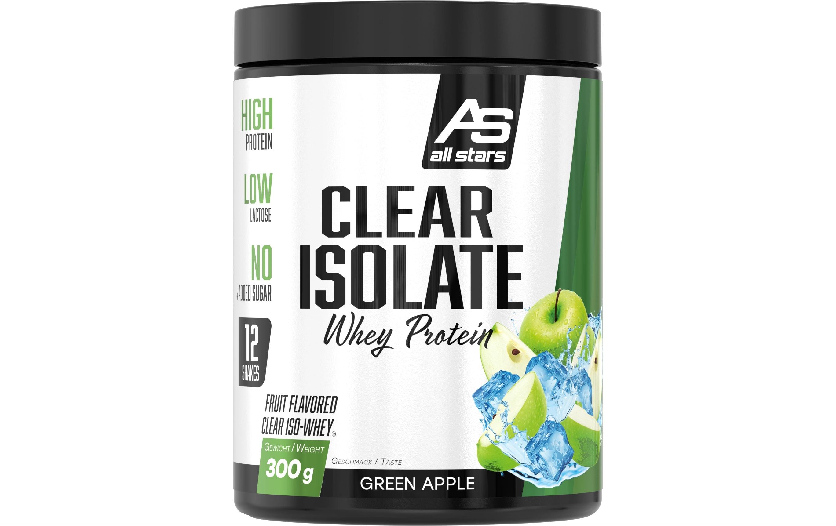 All Stars Pulver Clear Isolate Whey Protein Grüner Apfel 300 g