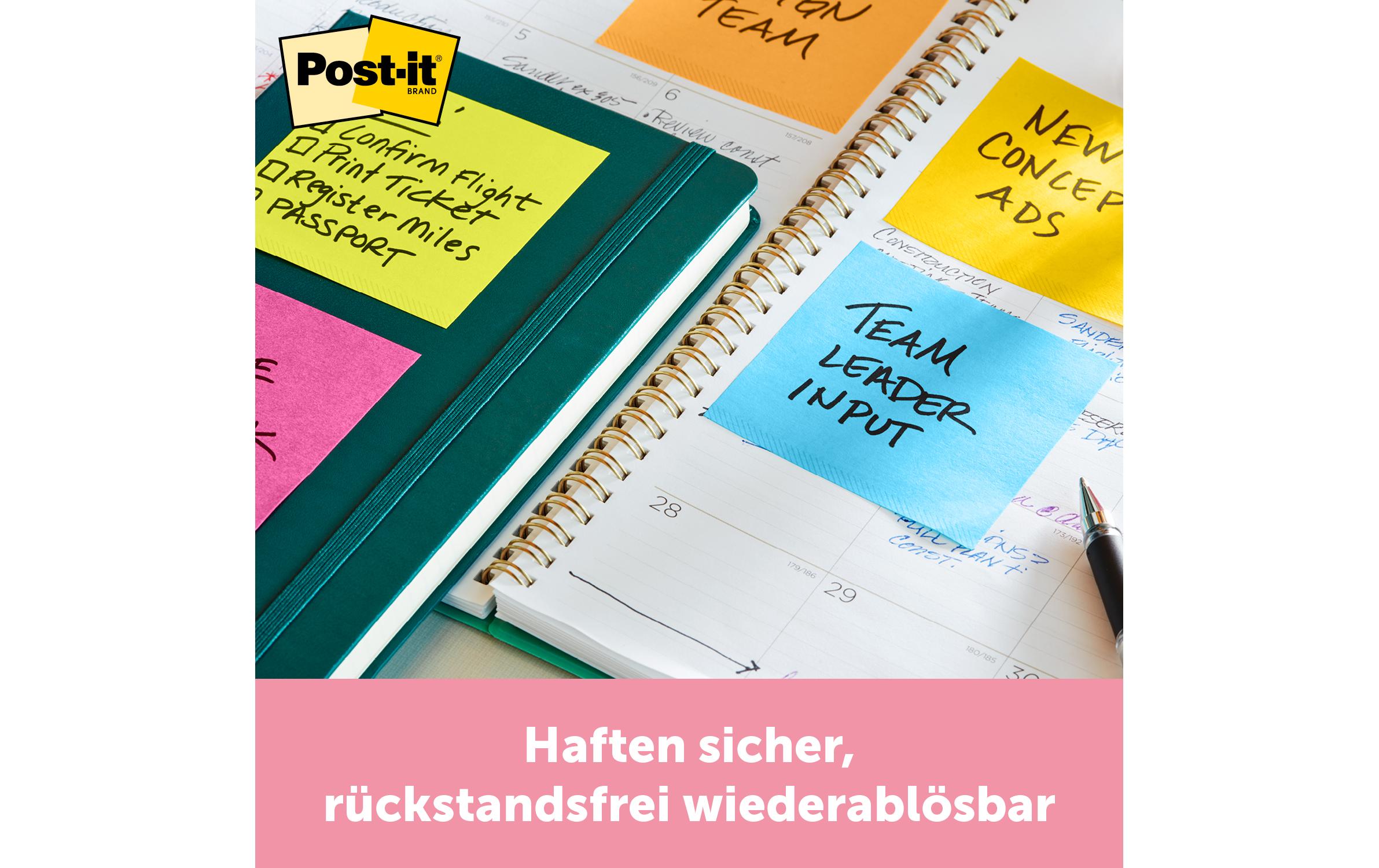 Post-it Notizzettel Post-it 5.1 x 3.8 cm, 4 Blöcke à 100 Blatt
