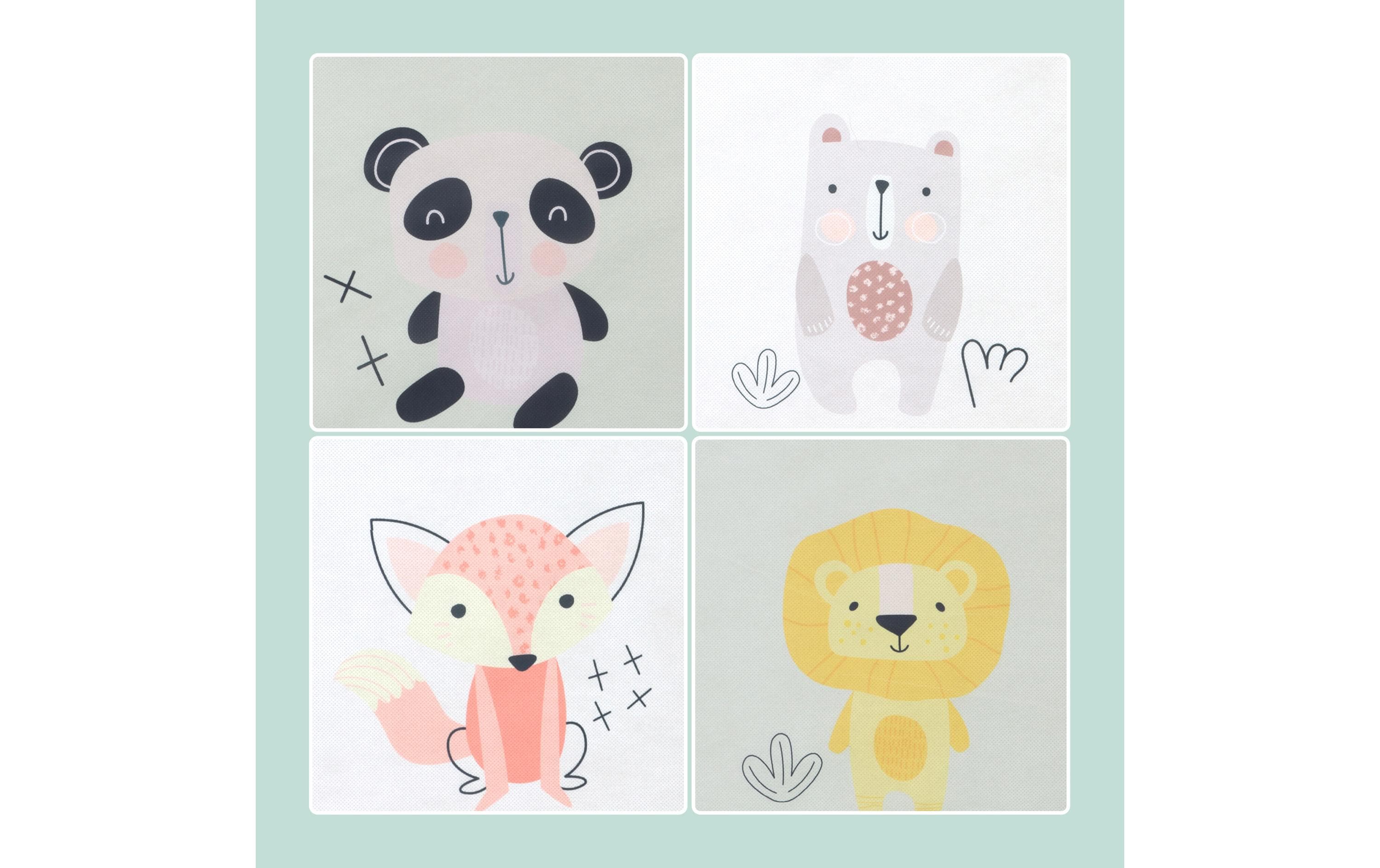 relaxdays Spielzeugbox Tiere 4 Stück