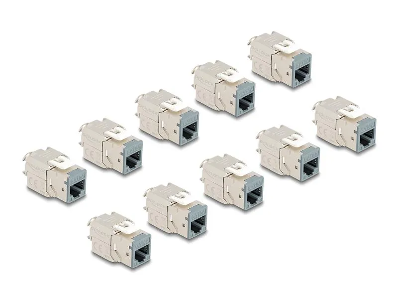 Delock Keystone-Modul RJ45 zu LSA Cat.6A Grau, 10 Stück