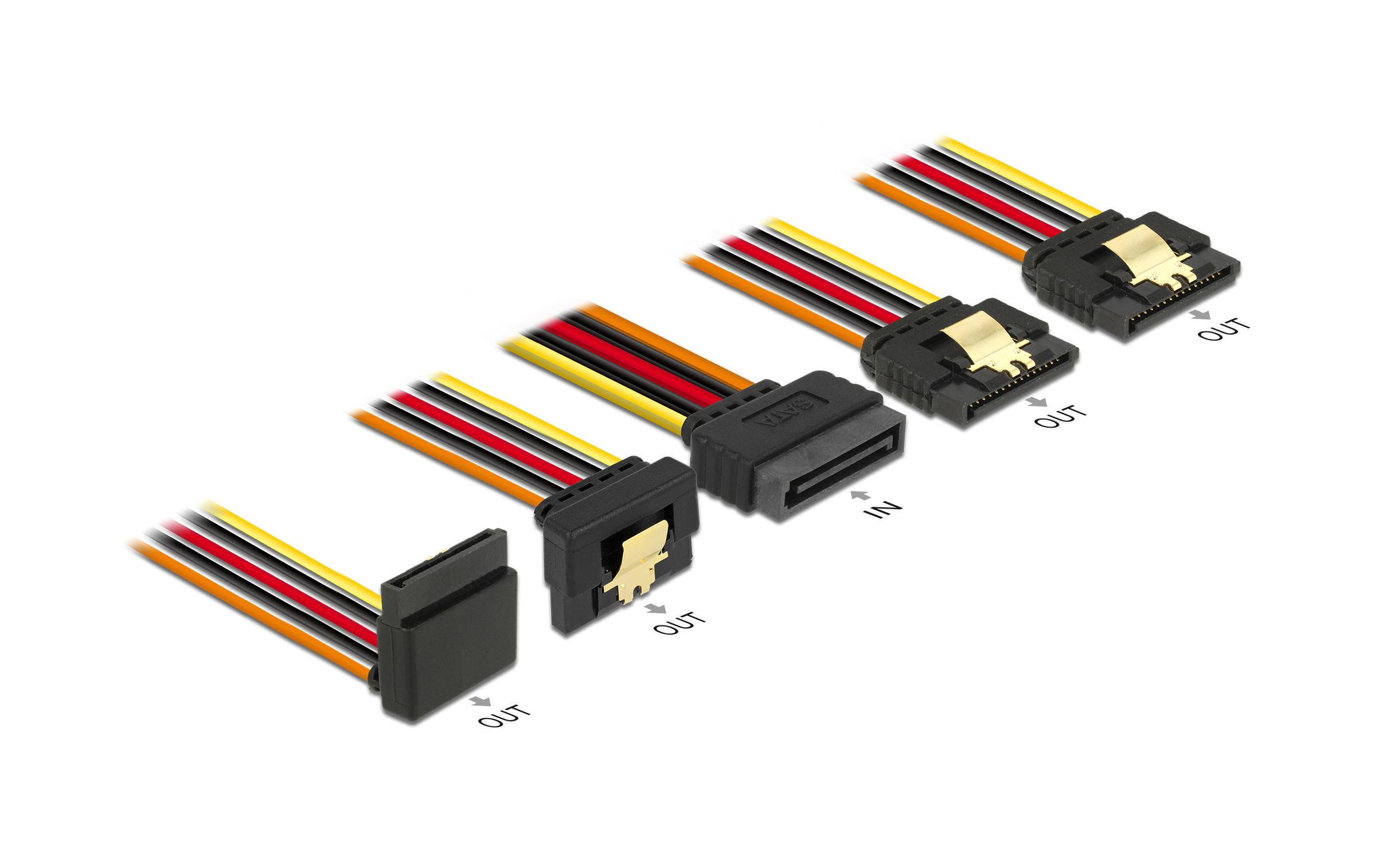 Delock Stromkabel SATA - 4x SATA gewinkelt 15 cm Delock Stromkabel SATA - 4x SATA gewinkelt 15 cm