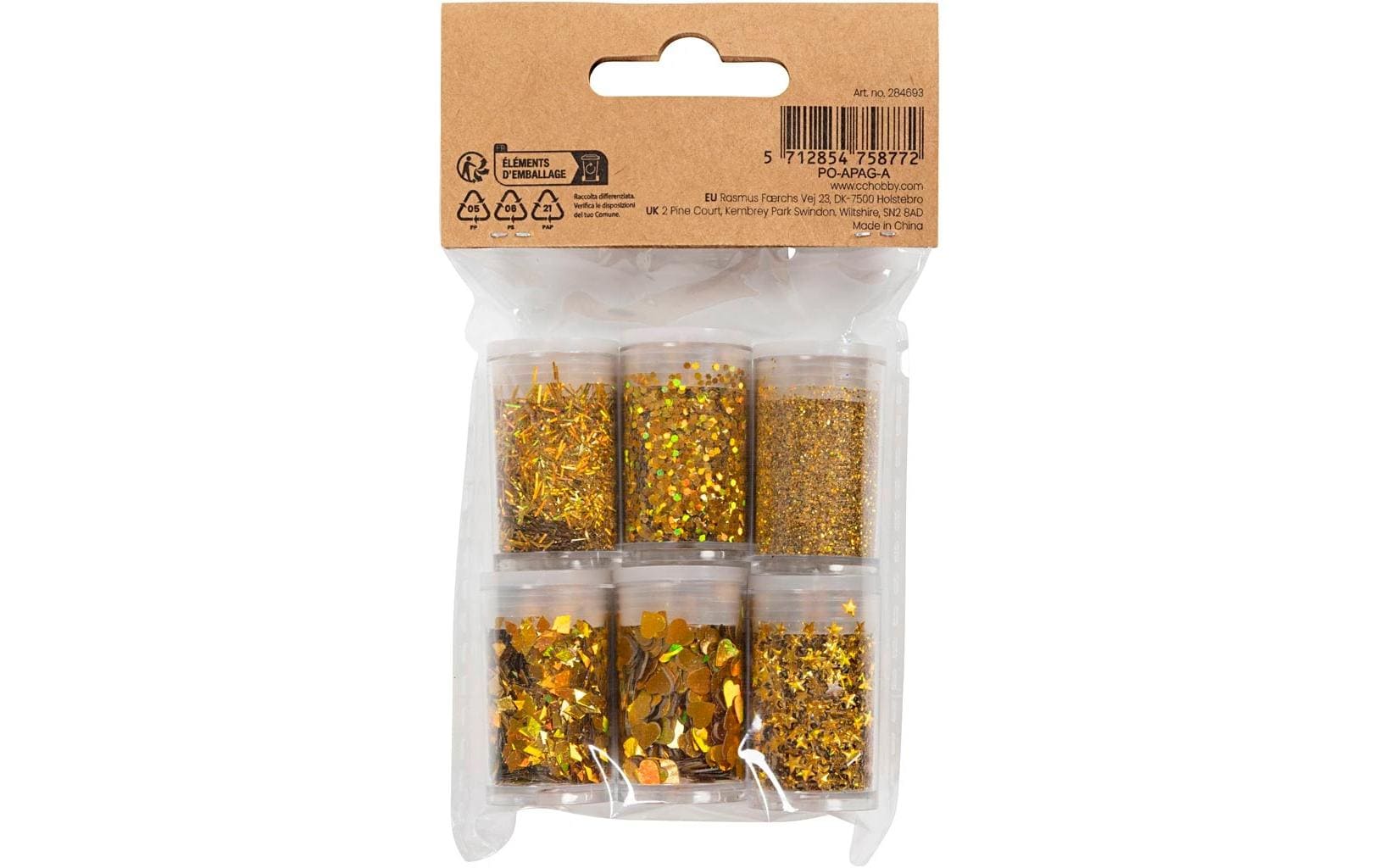 Creativ Company Glitzerset Gold, 6 x 5 g