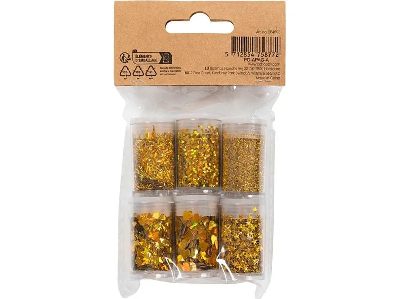 Creativ Company Glitzerset Gold, 6 x 5 g