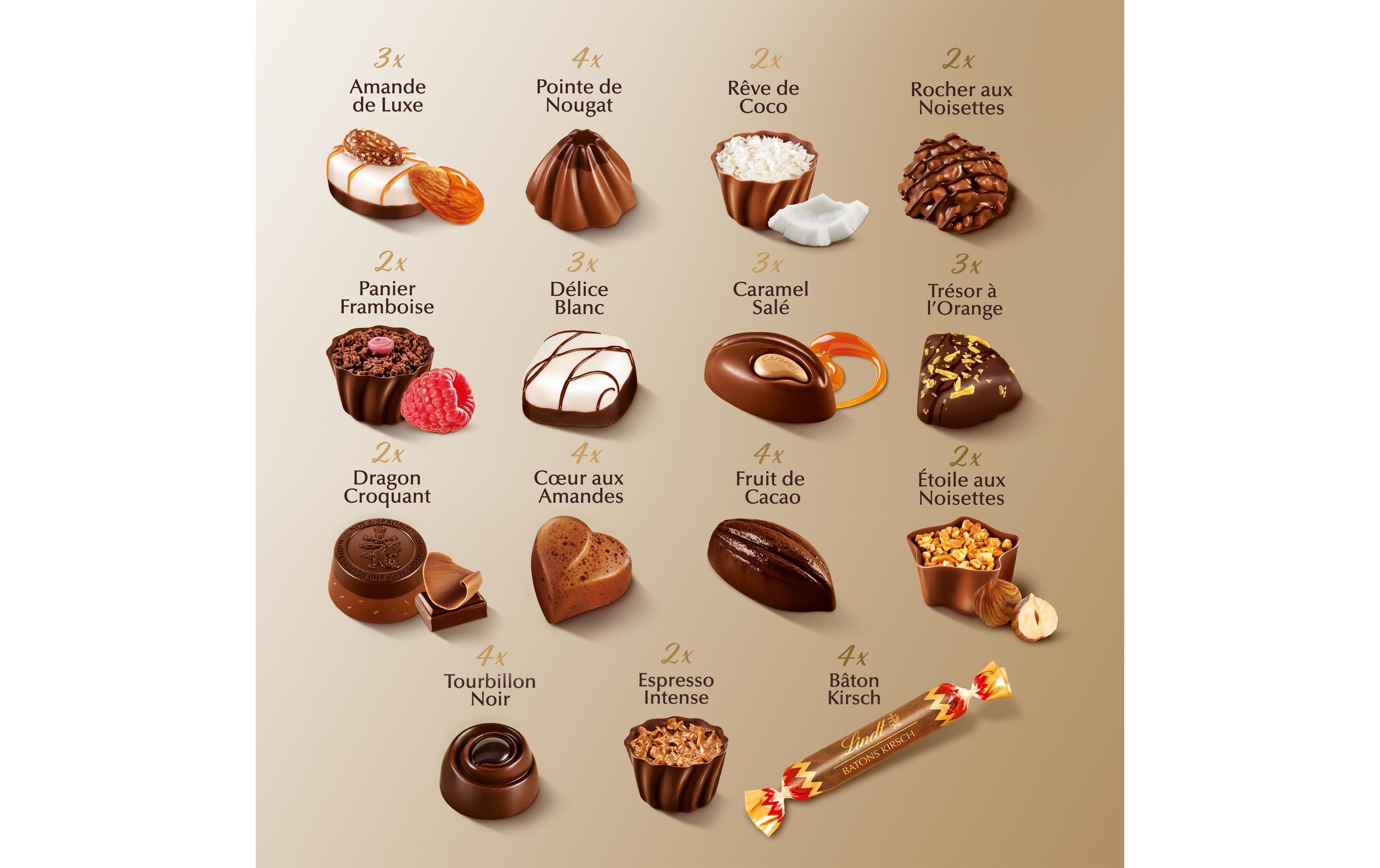 Lindt Schokoladen-Pralinen Connaisseurs assortiert 445 g