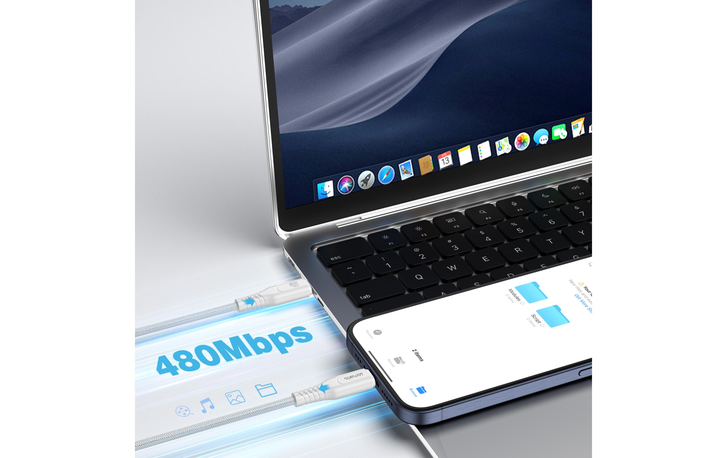 4smarts USB 2.0-Kabel Data and charging cable USB C - USB C 1.5 m