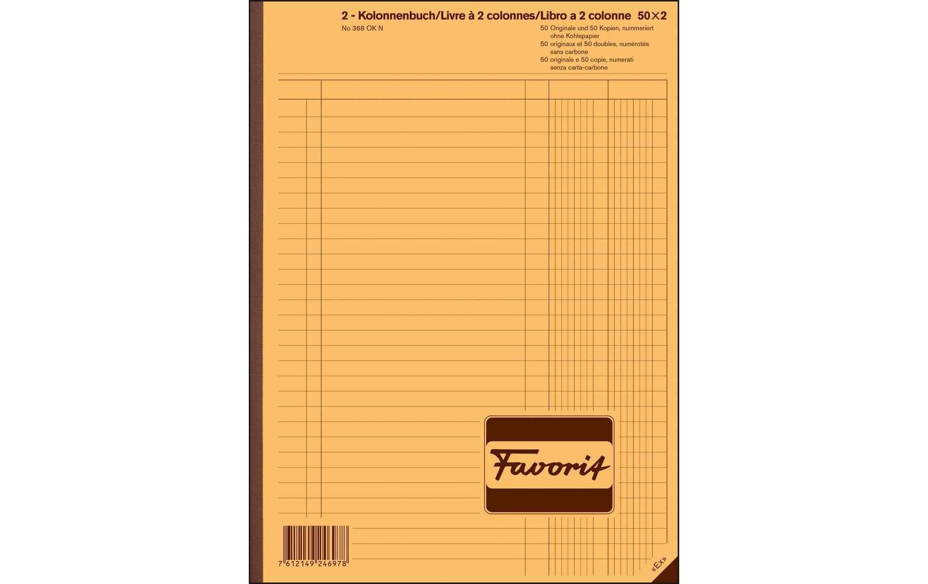 Favorit Durchschreibeblock 220 x 297 mm 2 Kolonnen