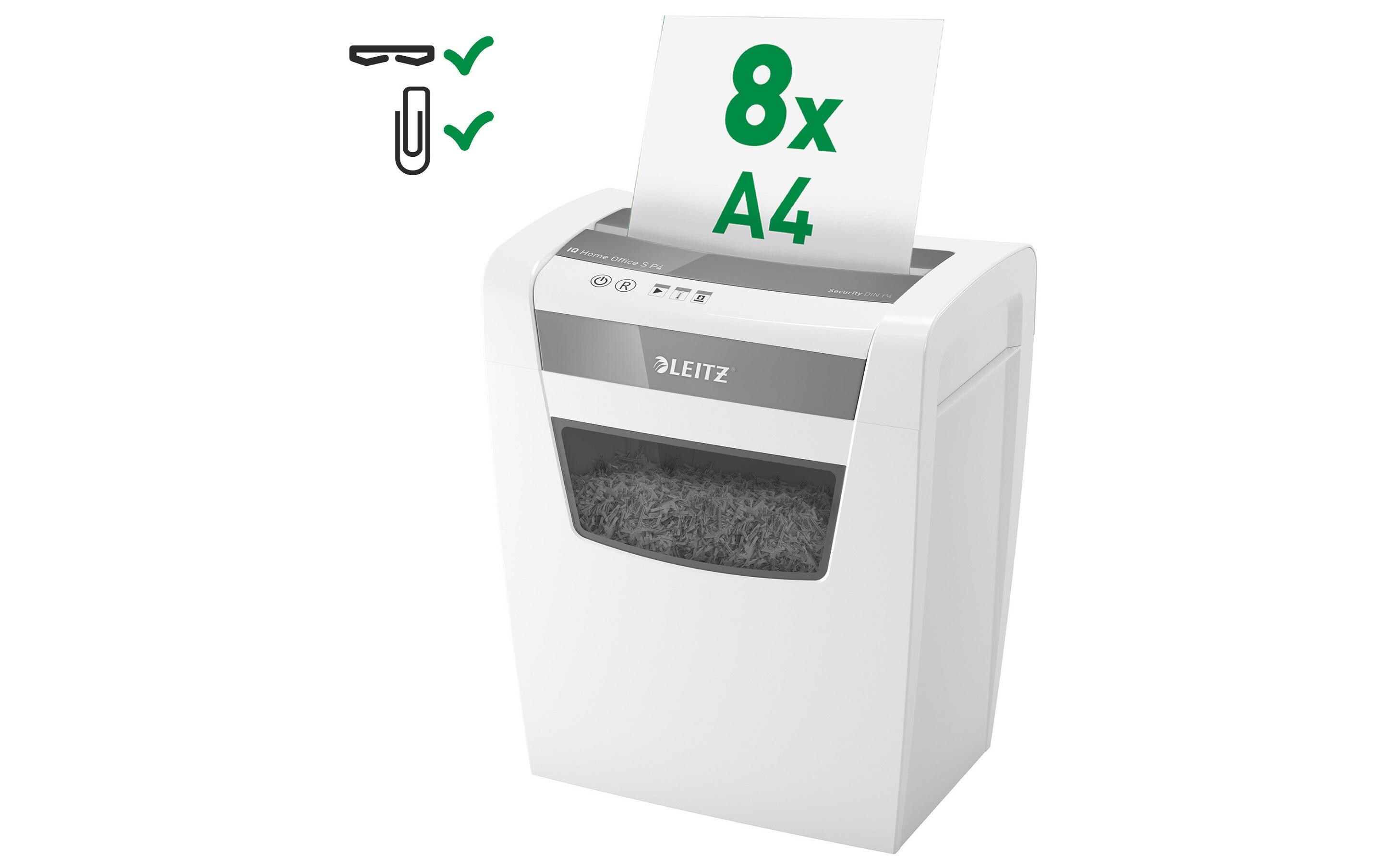 Leitz Bürogeräte Aktenvernichter IQ Home Office S P-4, 8 Seiten
