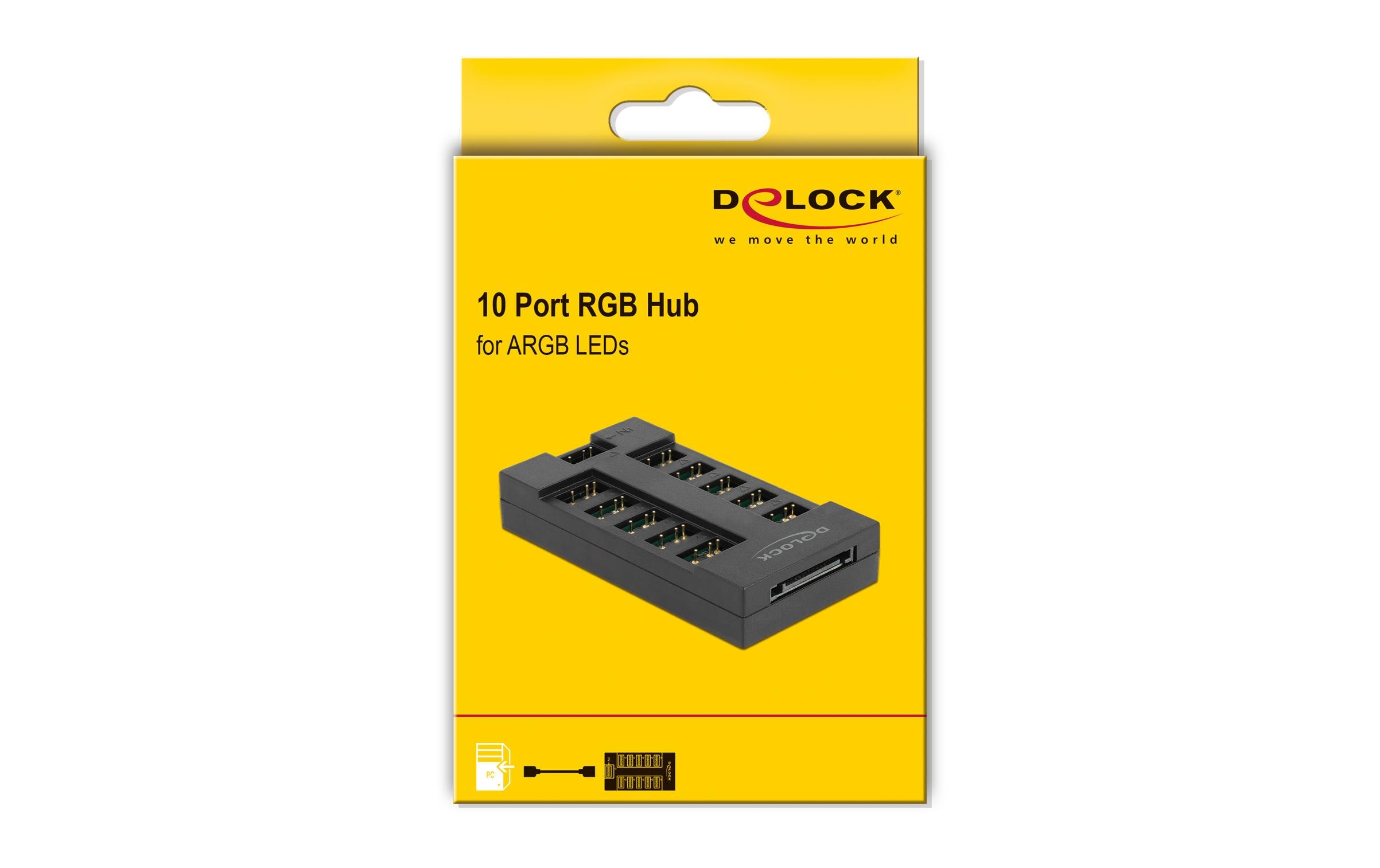 Delock RGB Hub für ARGB LEDs mit 10 Ports