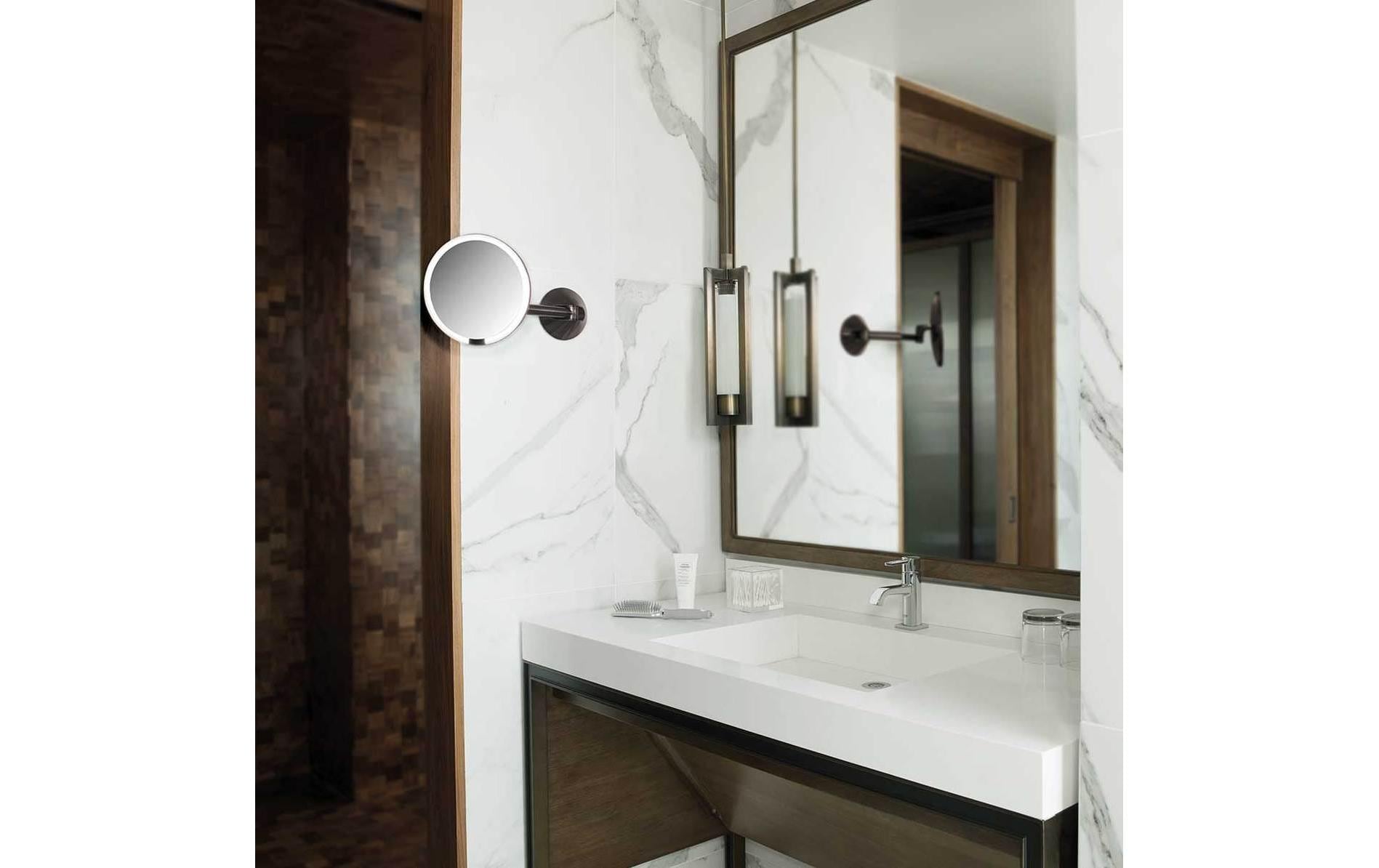 Simplehuman Kosmetikspiegel mit Sensor mit Wandhalterung dunkle Bronze