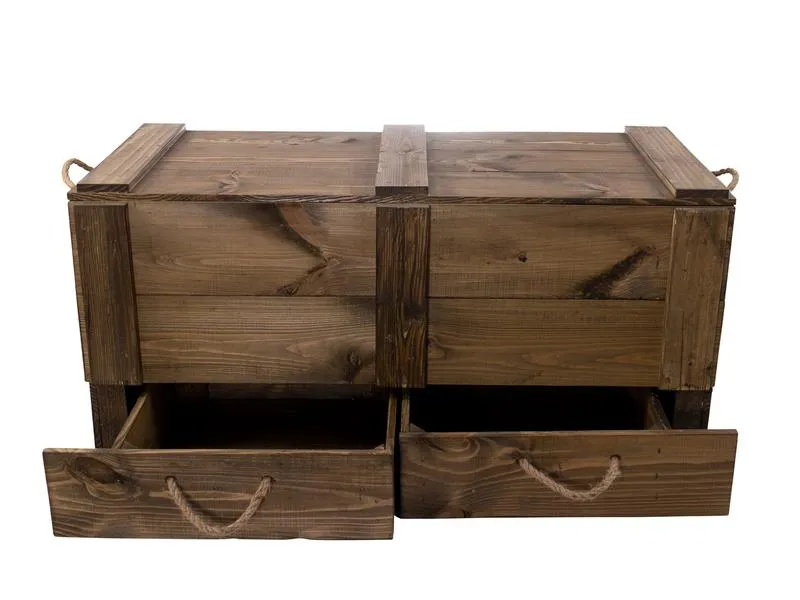 Holz Zollhaus Truhe Vintage Braun, 85 x 40 cm