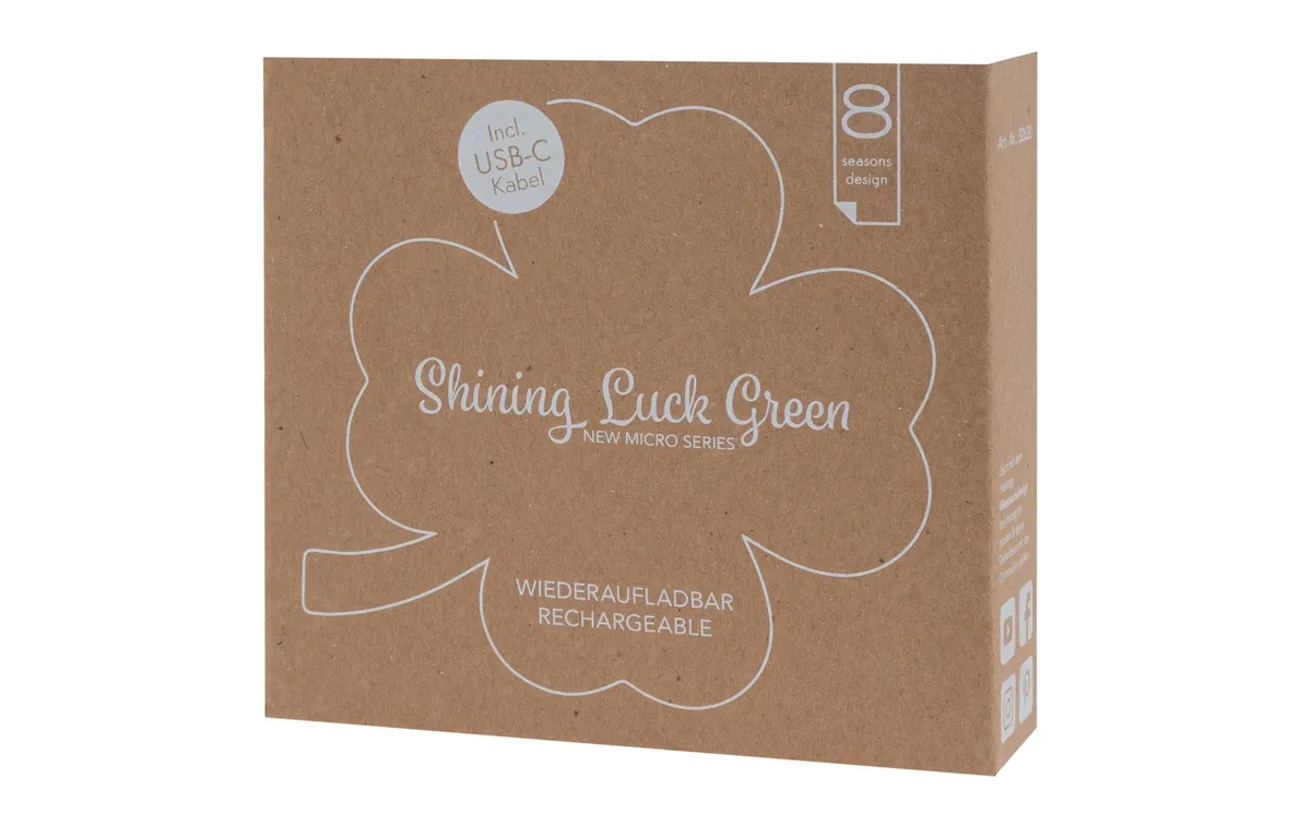 8 Seasons Design Motivlicht Shining Luck Micro S, Grün