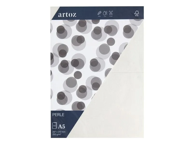 Artoz Blankokarte Perle A5, 5 Stück, Weiss