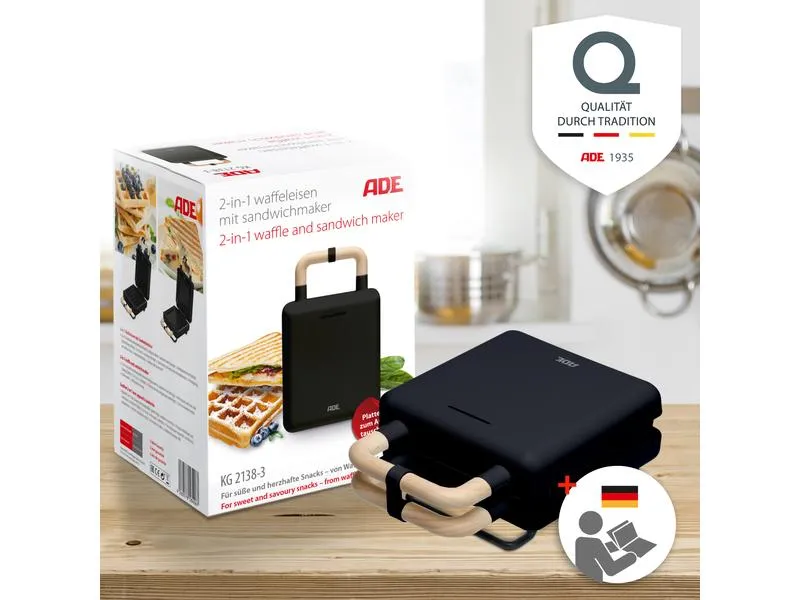 ADE Waffeleisen Schwarz