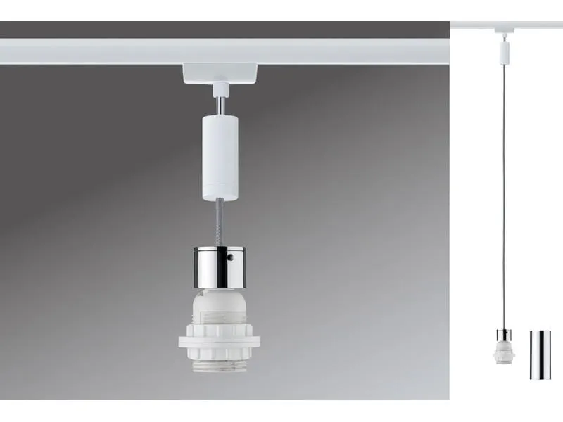 Paulmann Pendelleuchte Urail 2Easy Basic, 1 x E27, 20 W, Weiss/ Chrom