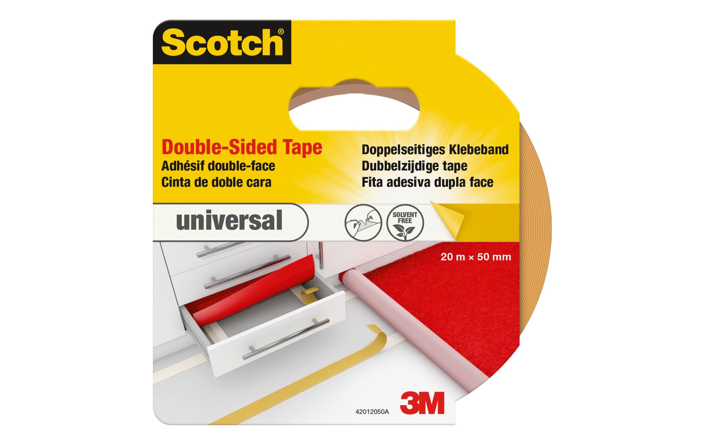 3M Doppelseitiges Klebeband Universal 50 mm x 20 m, Braun