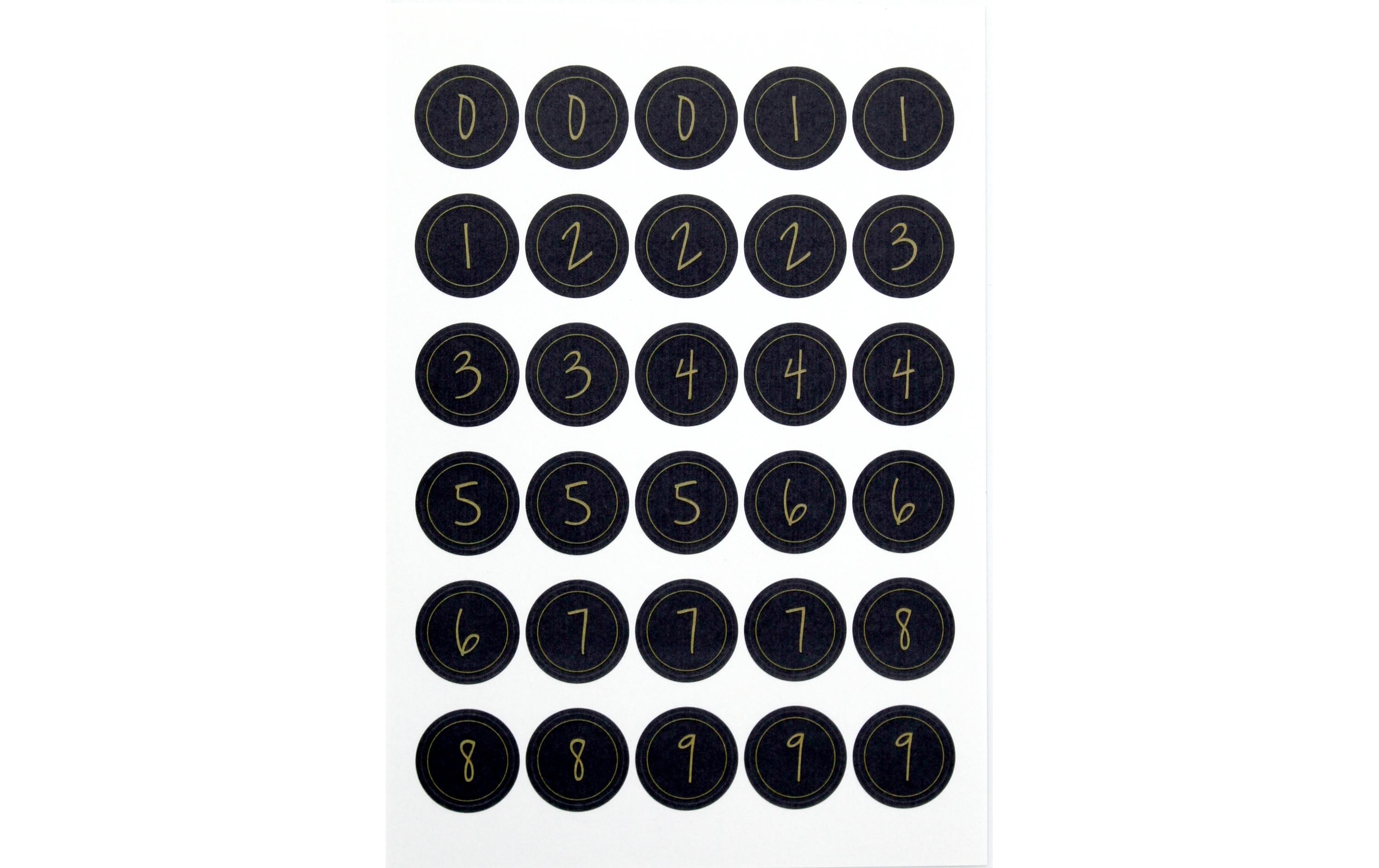 Artoz Zahlensticker 0-9, 6 Stück Gold/Schwarz Artoz Zahlensticker 0-9, 6 Stück Gold/Schwarz