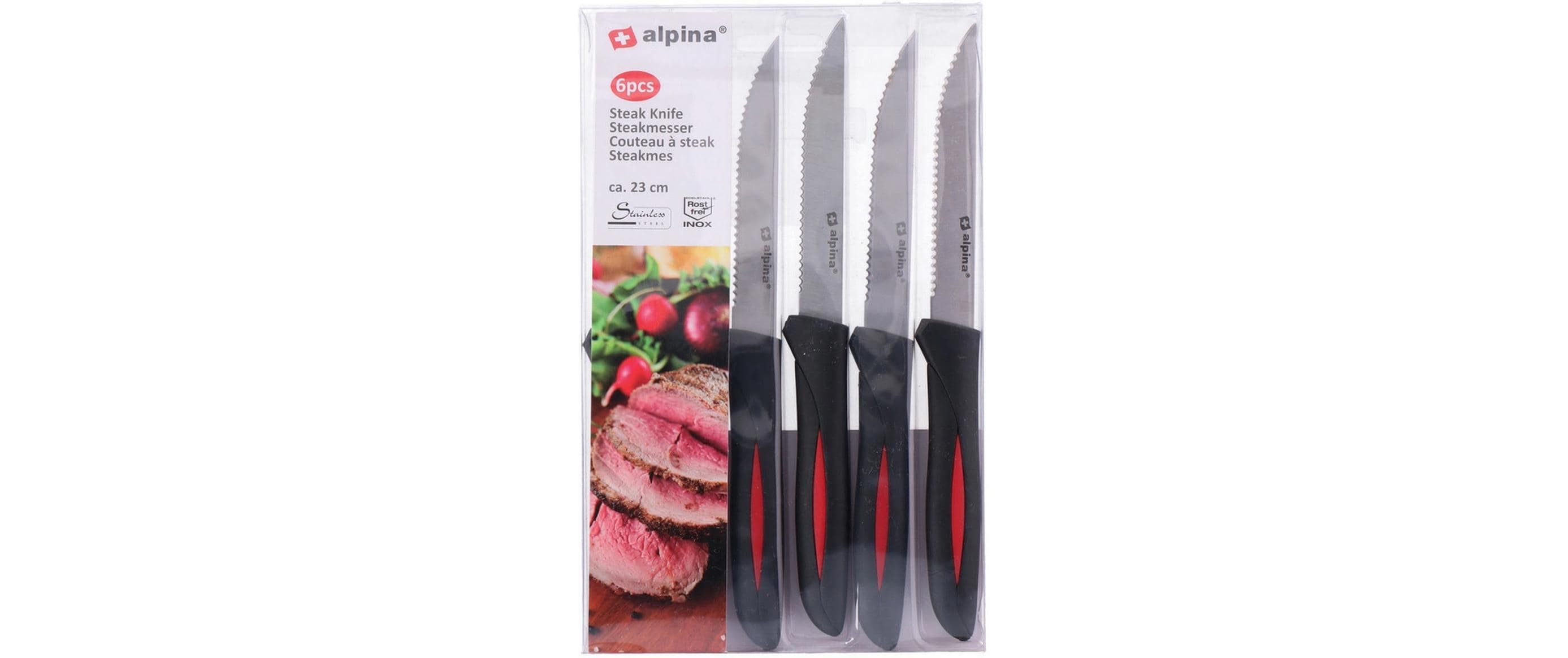 alpina Steakmesser-Set 6 Stück, Schwarz