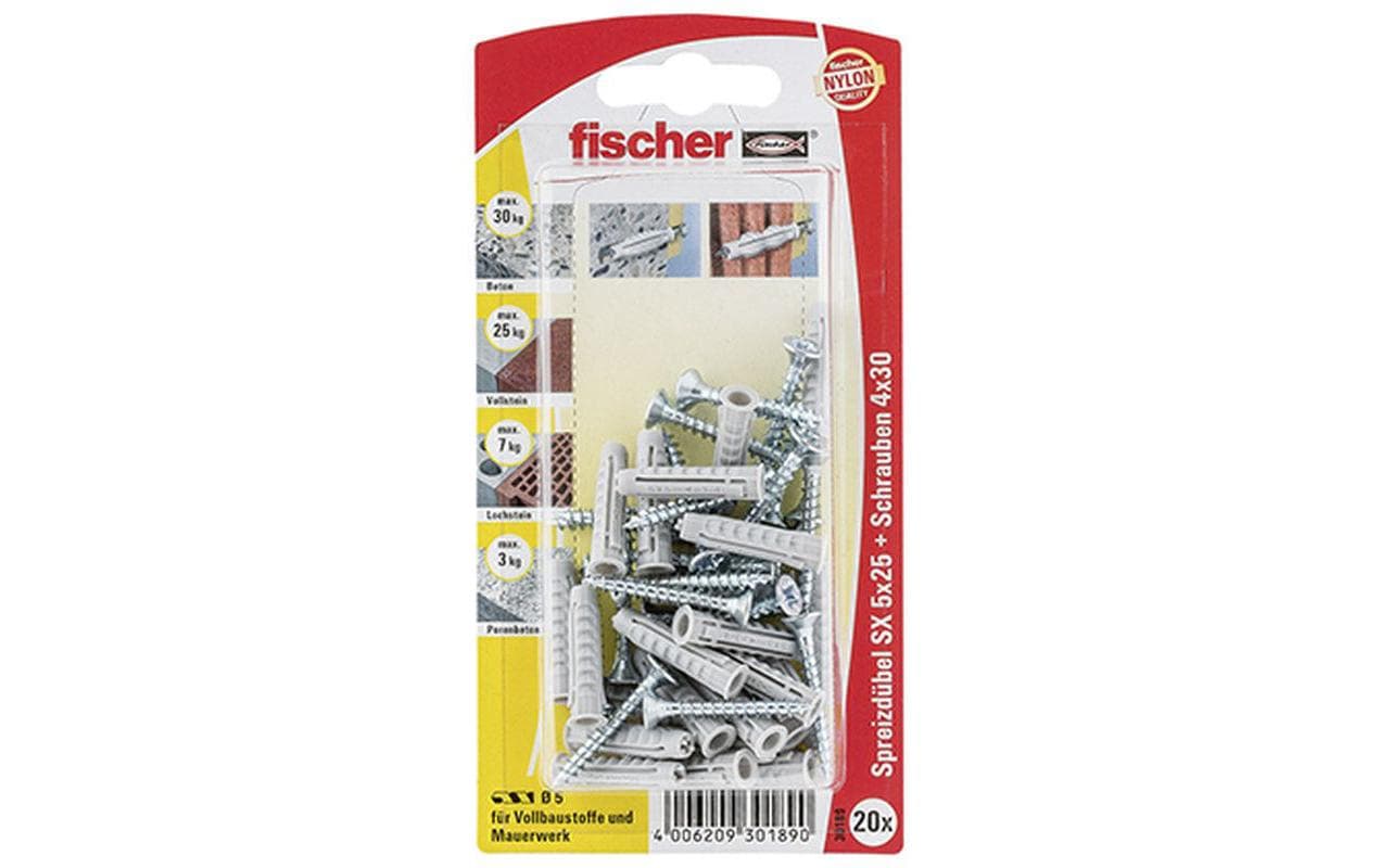 Fischer Dübel SX 5 x 25 S, 20 Stück Fischer Dübel SX 5 x 25 S, 20 Stück
