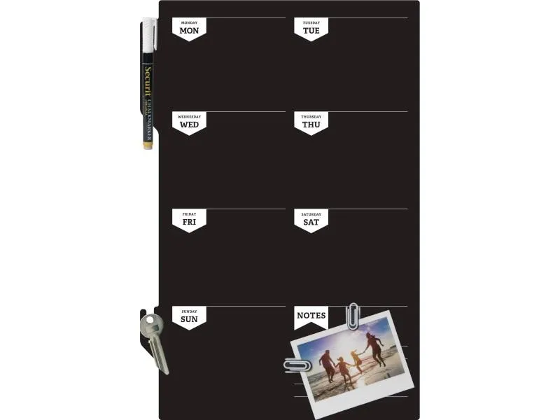 Securit Kreidetafel Silhouette Wochenplaner 30 x 45 cm Schwarz Securit Kreidetafel Silhouette Wochenplaner 30 x 45 cm Schwarz