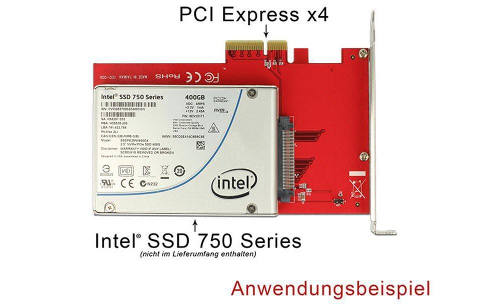 Delock Host Bus Adapter Controller PCI-Express-X4 - U.2, 2.5