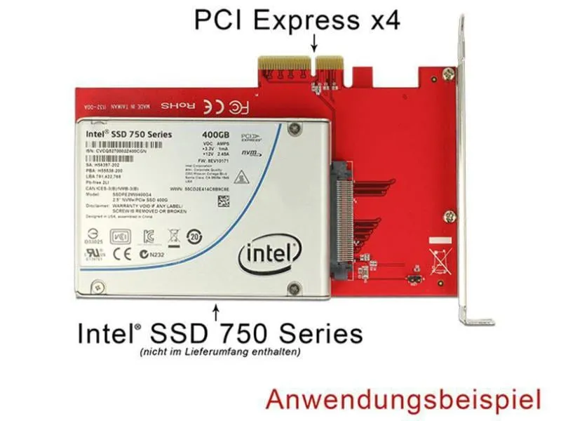 Delock Host Bus Adapter Controller PCI-Express-X4 - U.2, 2.5