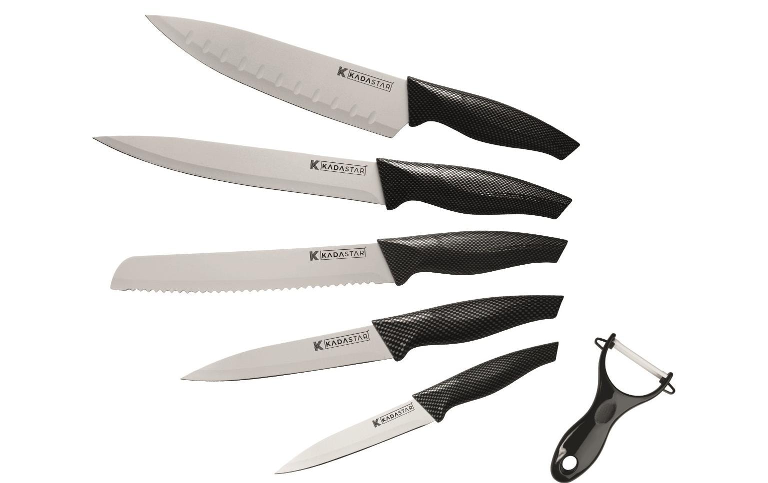 Kadastar Messer-Set Premium White 6-teilig, Silber/Weiss