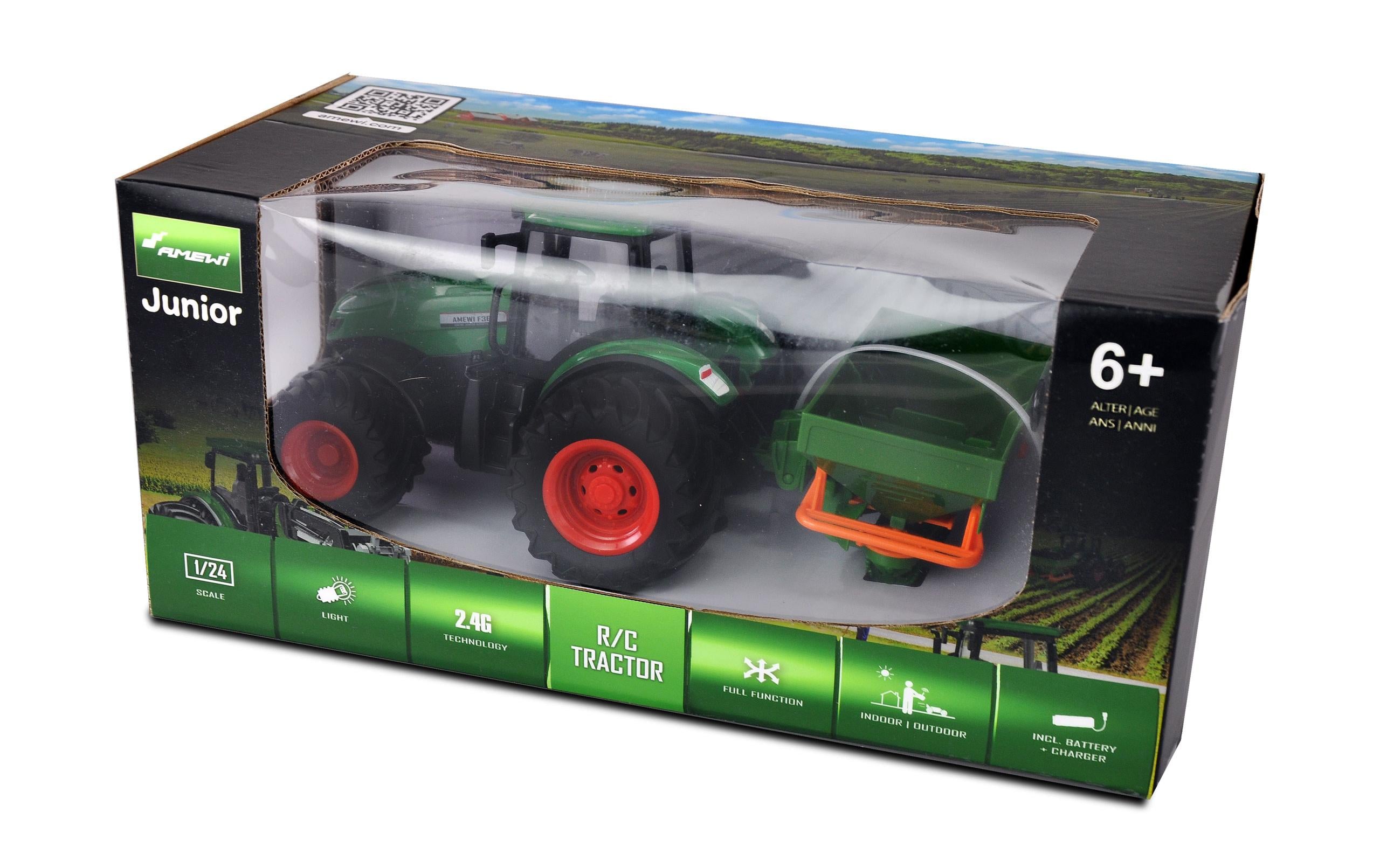 Amewi Traktor mit Düngerstreuer, Grün 1:24, RTR