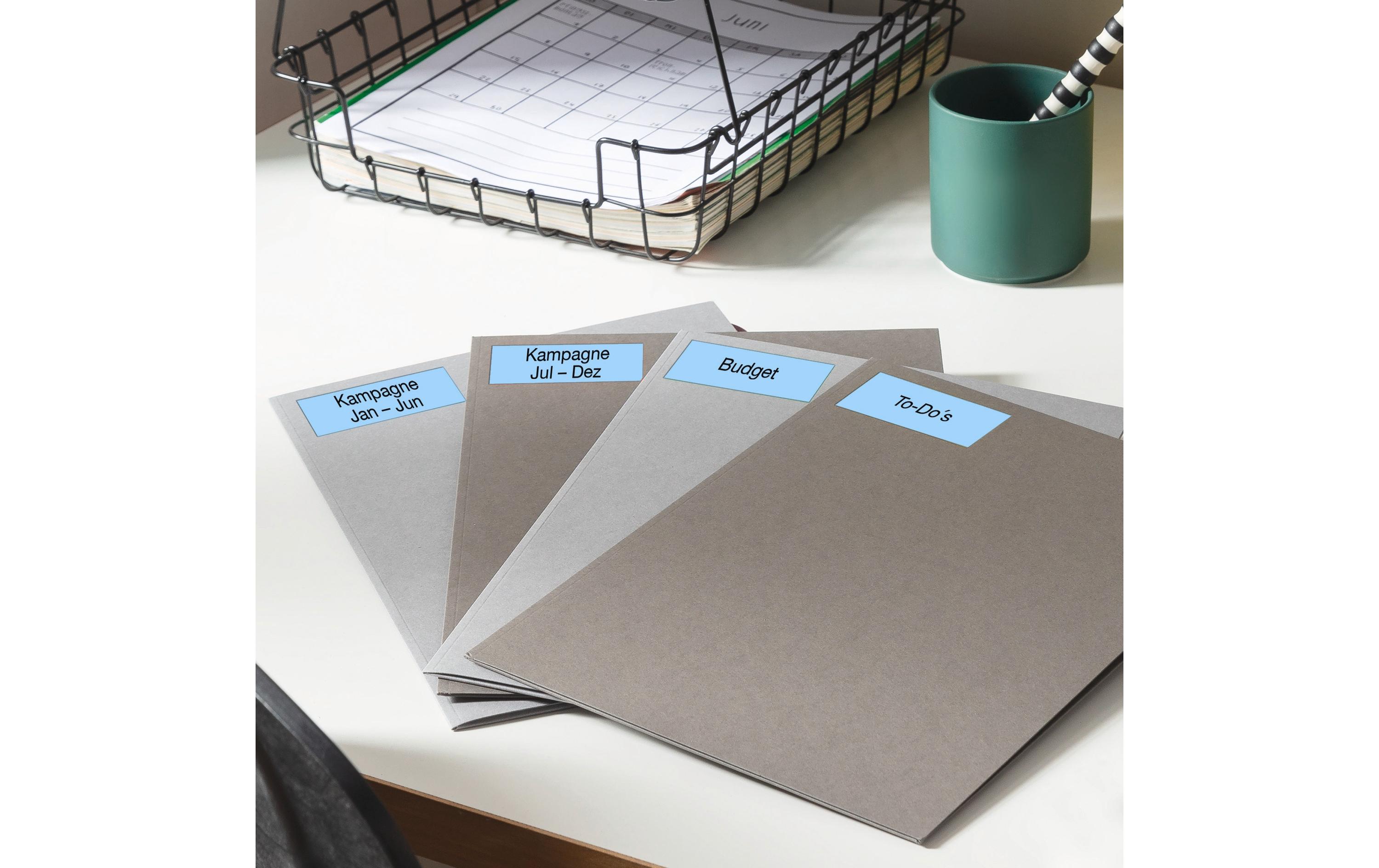 Avery Zweckform Ordneretiketten 25.4 x 10 mm, 20 Blatt, Blau