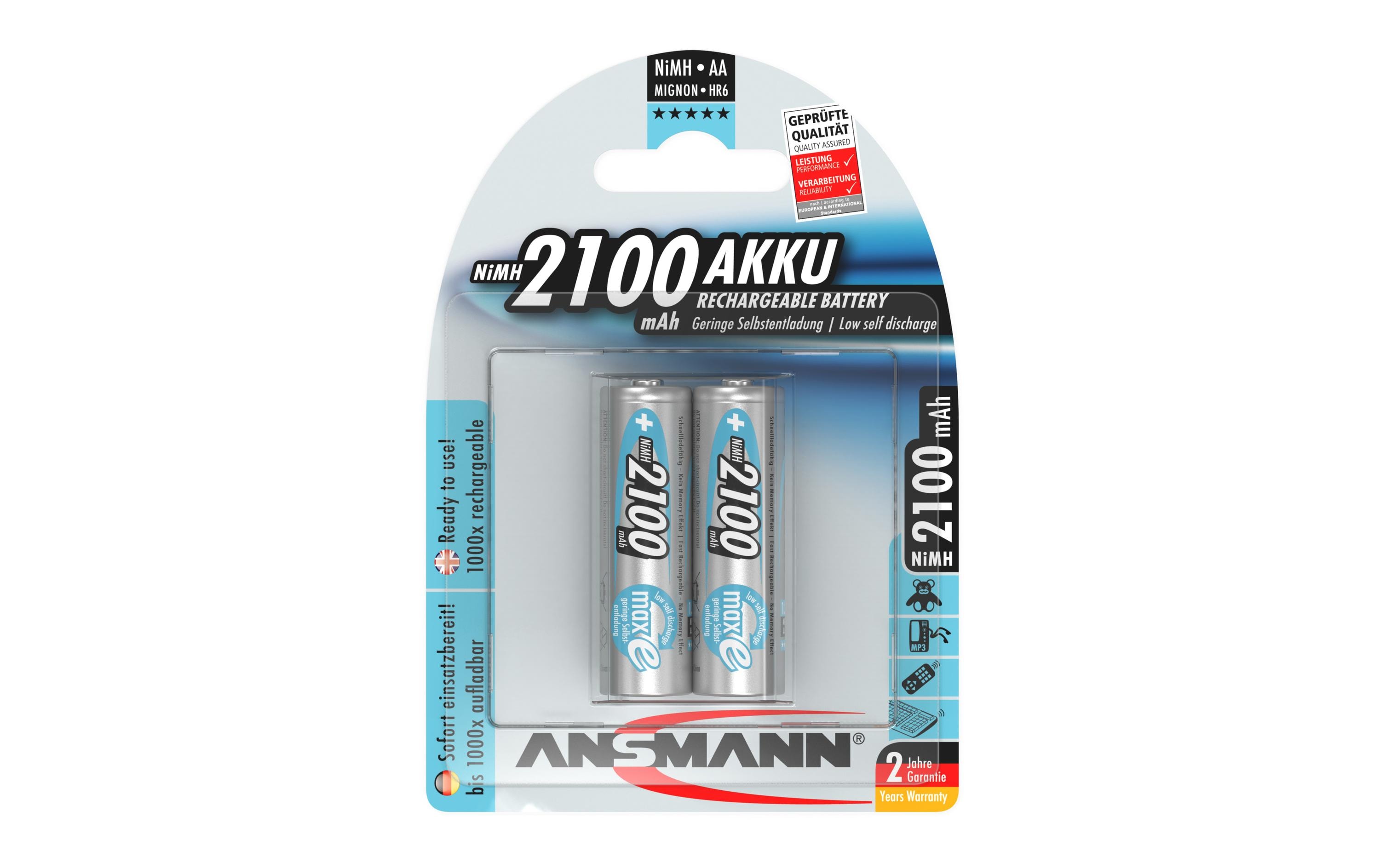 Ansmann Akku 2x AA 2100 mAh