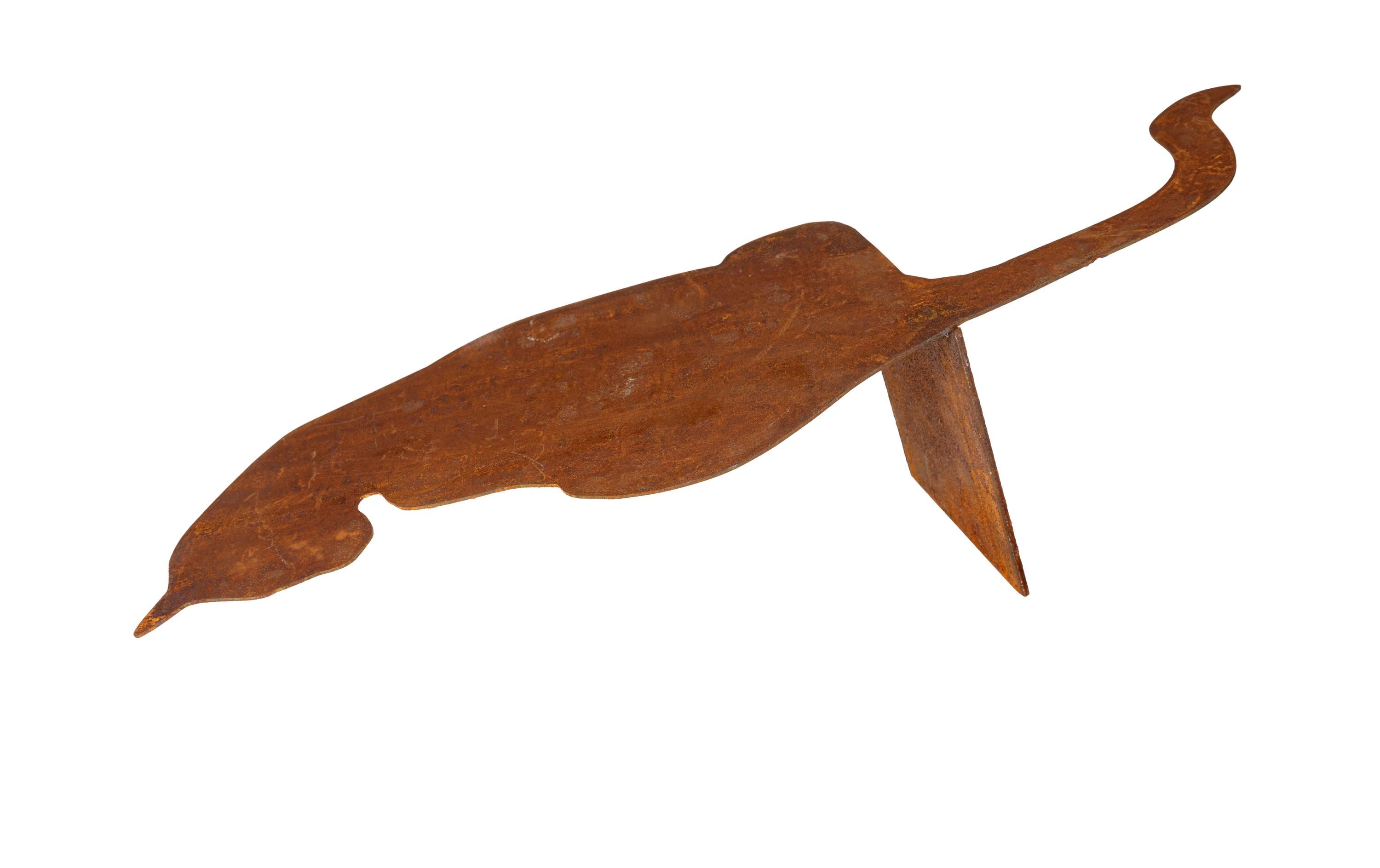 Ambiance Dekofigur Katze auf Platte, von hinten