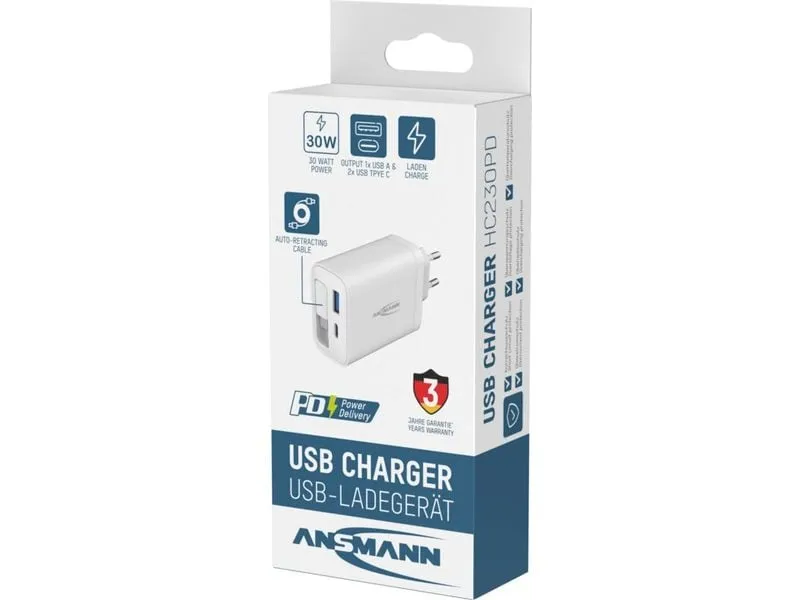 Ansmann Home Charger 230PD mit Kabel 35W Ansmann Home Charger 230PD mit Kabel 35W