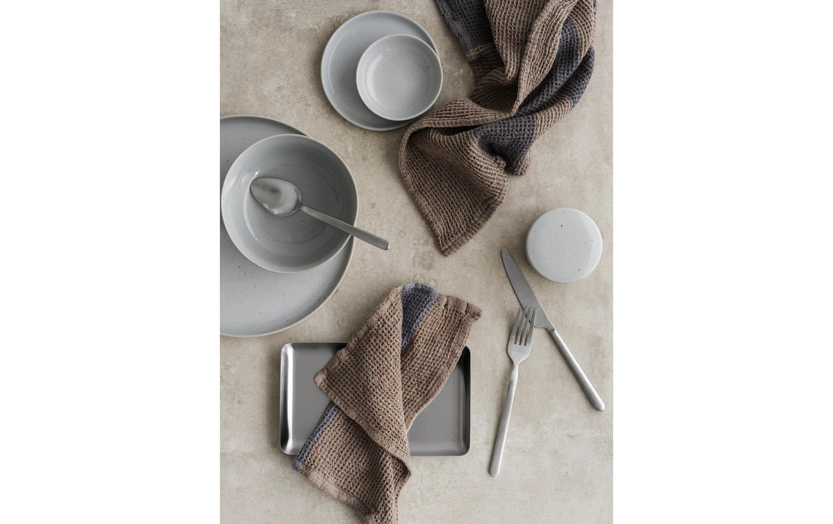 Blomus Geschirrtuch-Set Gano 2 Stück, Beige/Grau