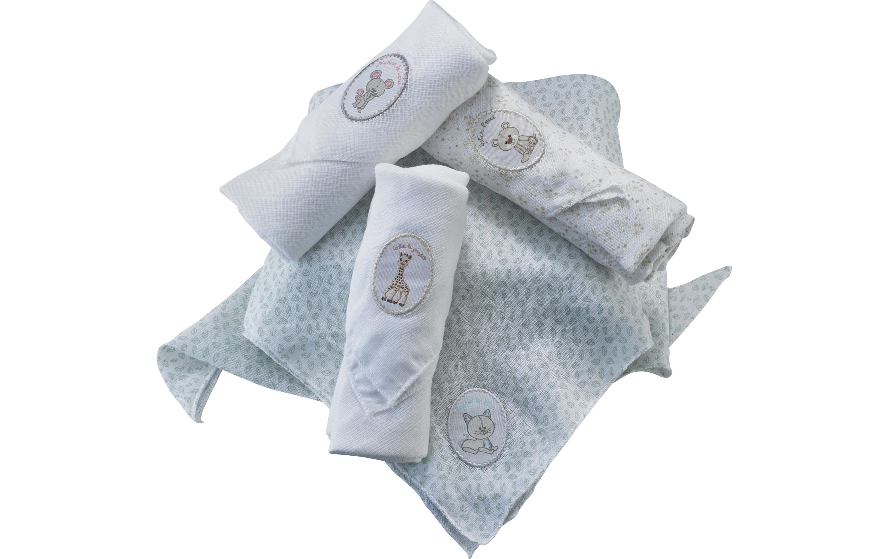 Sophie la girafe Geschenkset Mulltuch 70 x 70 cm, 4 Stück