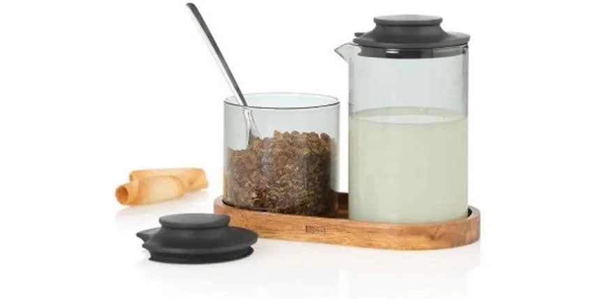 AdHoc Milch- und Zuckerset Impact, Edelstahl, Grau, 3-teilig
