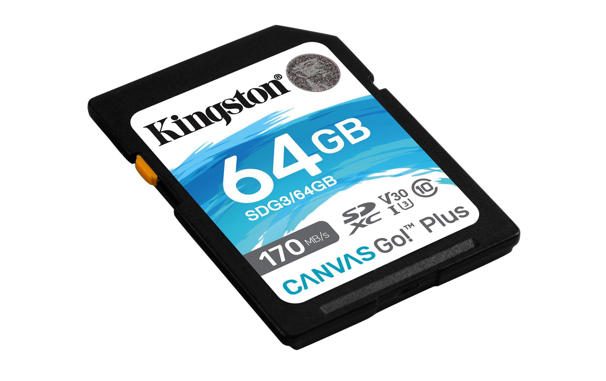 Kingston SDXC-Karte Canvas Go! Plus UHS-I U3 V30 64 GB