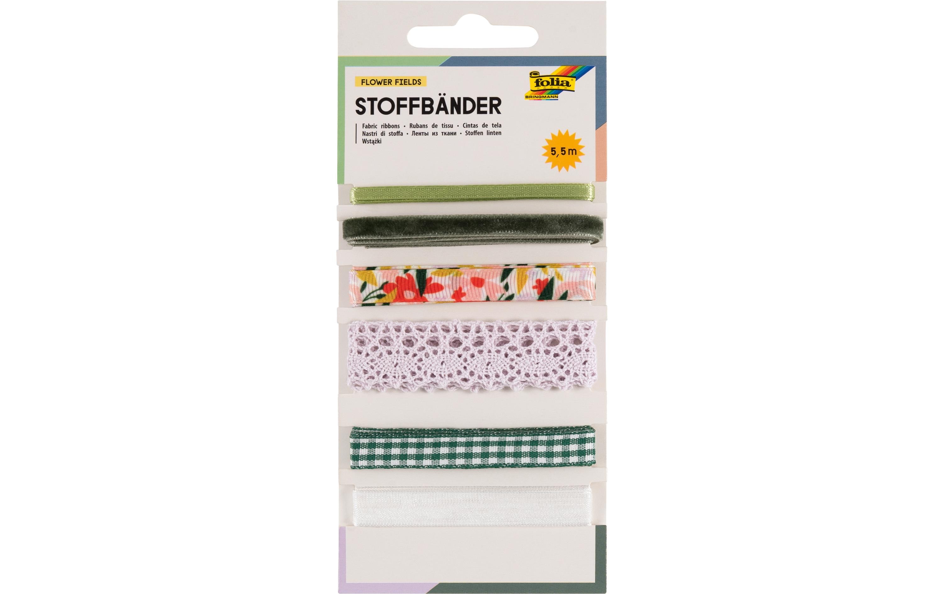 Folia Textilband Flower Fields 5.5 m, Mehrfarbig, 6 Stück Folia Textilband Flower Fields 5.5 m, Mehrfarbig, 6 Stück