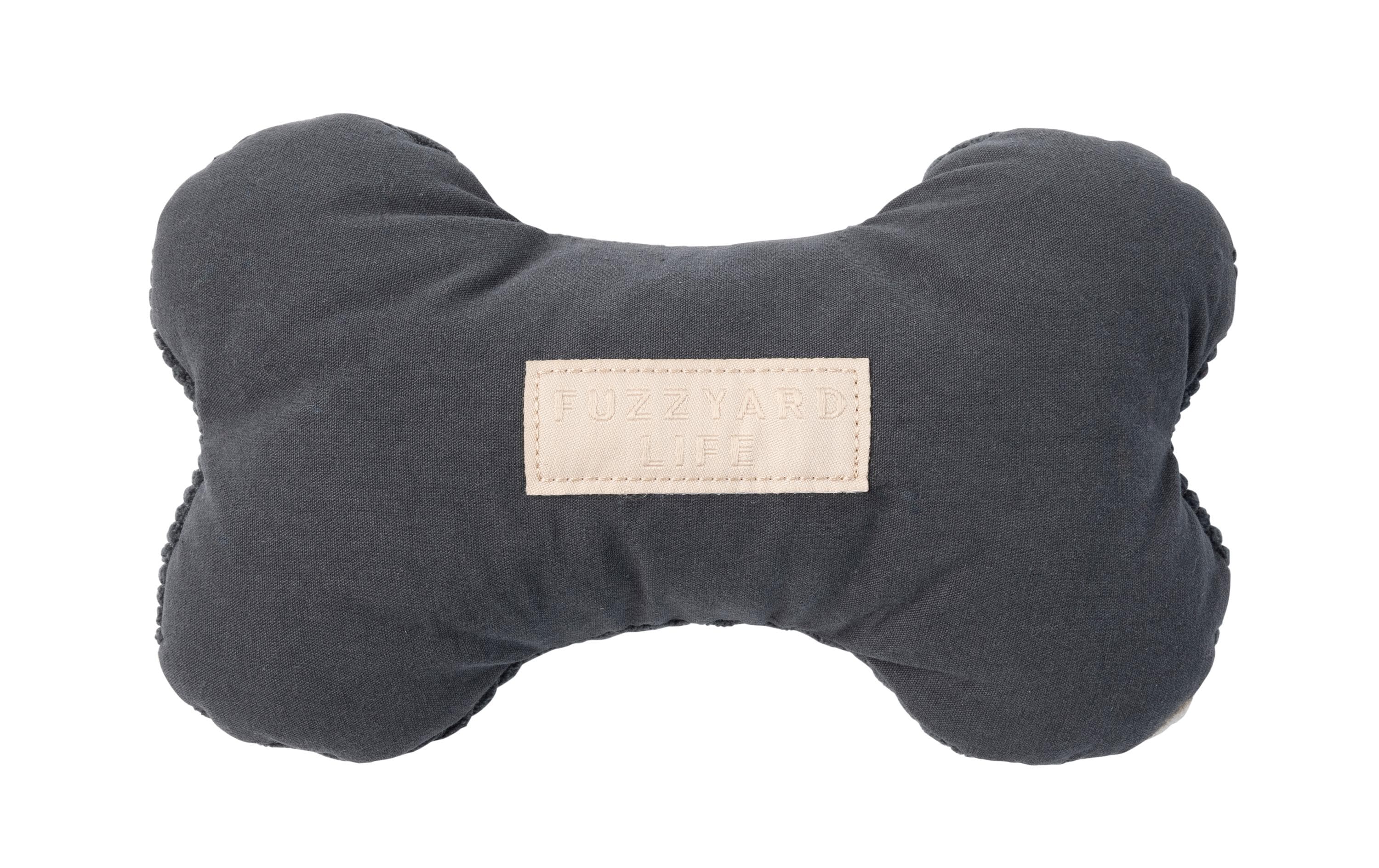 Fuzzyard Hunde-Spielzeug Knochen, Grau, 25 x 16 cm