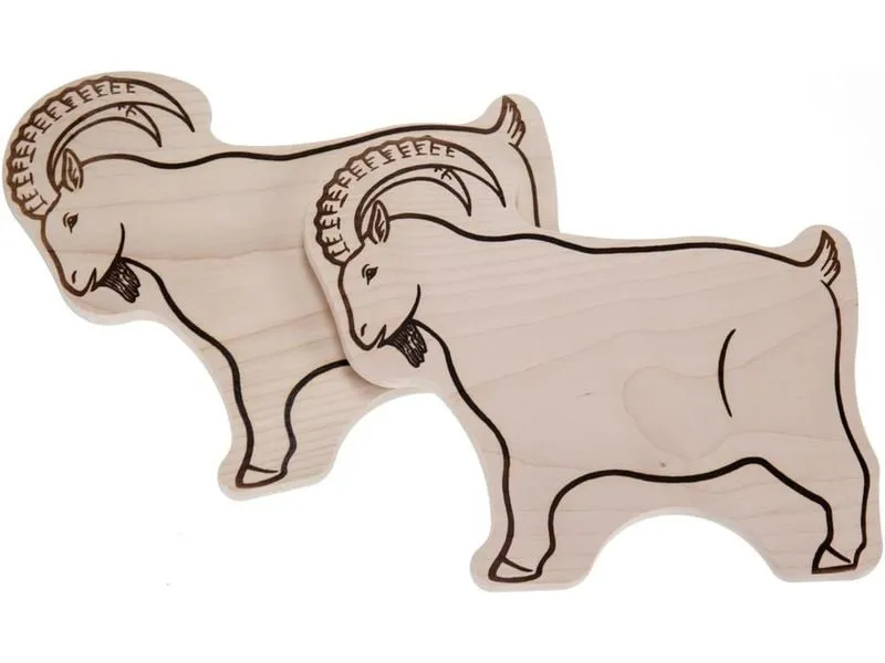 creanorm Schneidebrett FSC Ahorn in Steinbock Form, 25 x 18 x 1.2 cm