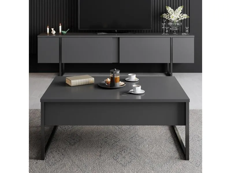 Woody Fashion Couchtisch Luxe 90 x 60 x 40 cm, Schwarz Woody Fashion Couchtisch Luxe 90 x 60 x 40 cm, Schwarz