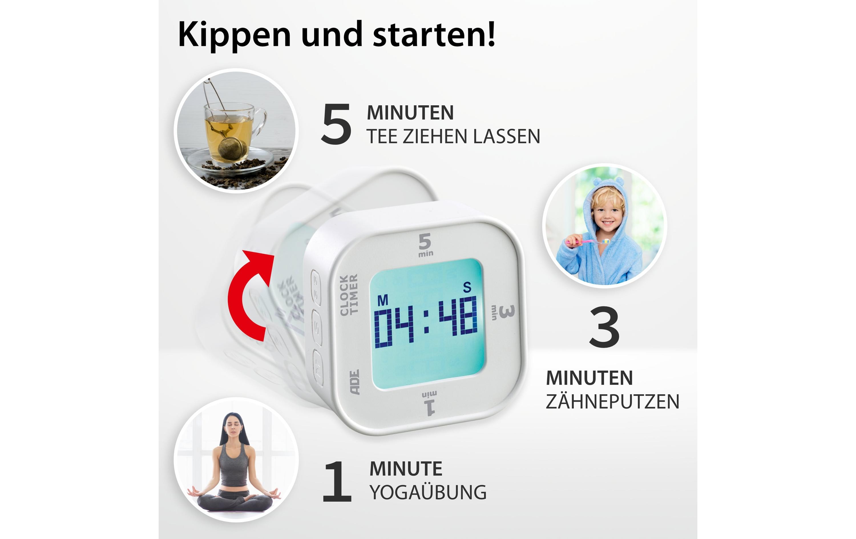ADE Küchentimer Weiss